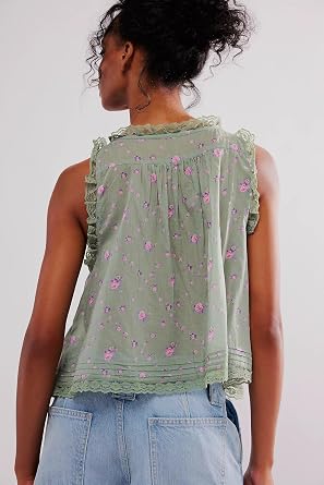 Lace Trim Bow Tie Front Tank Top Women Coquette Peplum Blouse Y2K Cottagecore Babydoll Ruffle Shirt Sleeveless Outfits