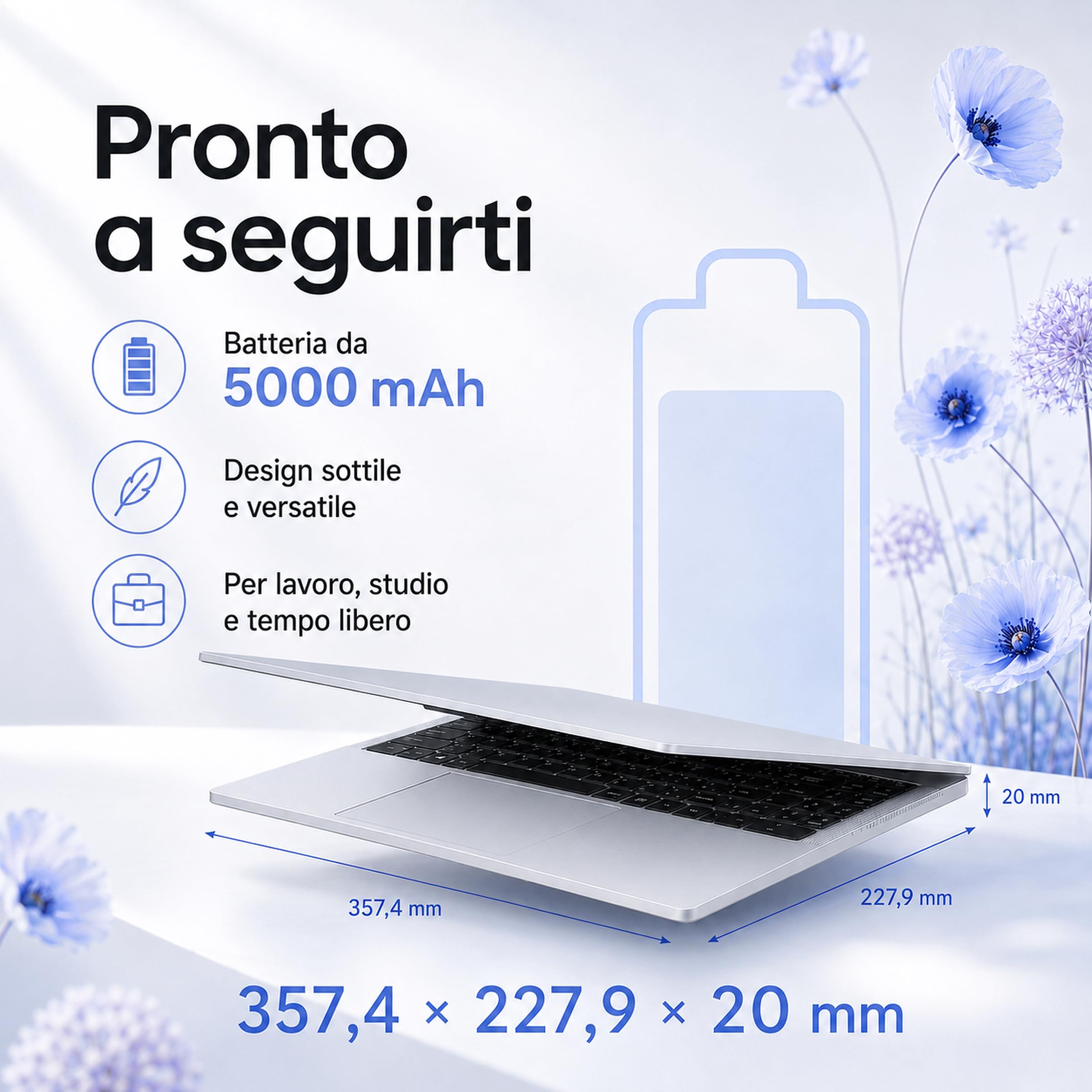 Notebook 15.6 Pollici PC Portatile, Ryzen 7 5800H, 16GB RAM DDR4 + 512GB SSD, Windows 11 Pro, Webcam HD, Tastierino Numerico,Tastiera retroilluminata