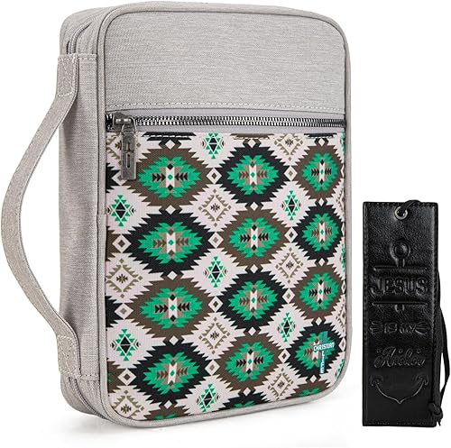 Miniatura 8 de Montana West Funda para la Biblia para mujeres y hombres con marcapáginas de cuero, fundas de transporte, bolsa de iglesia para protección al aire