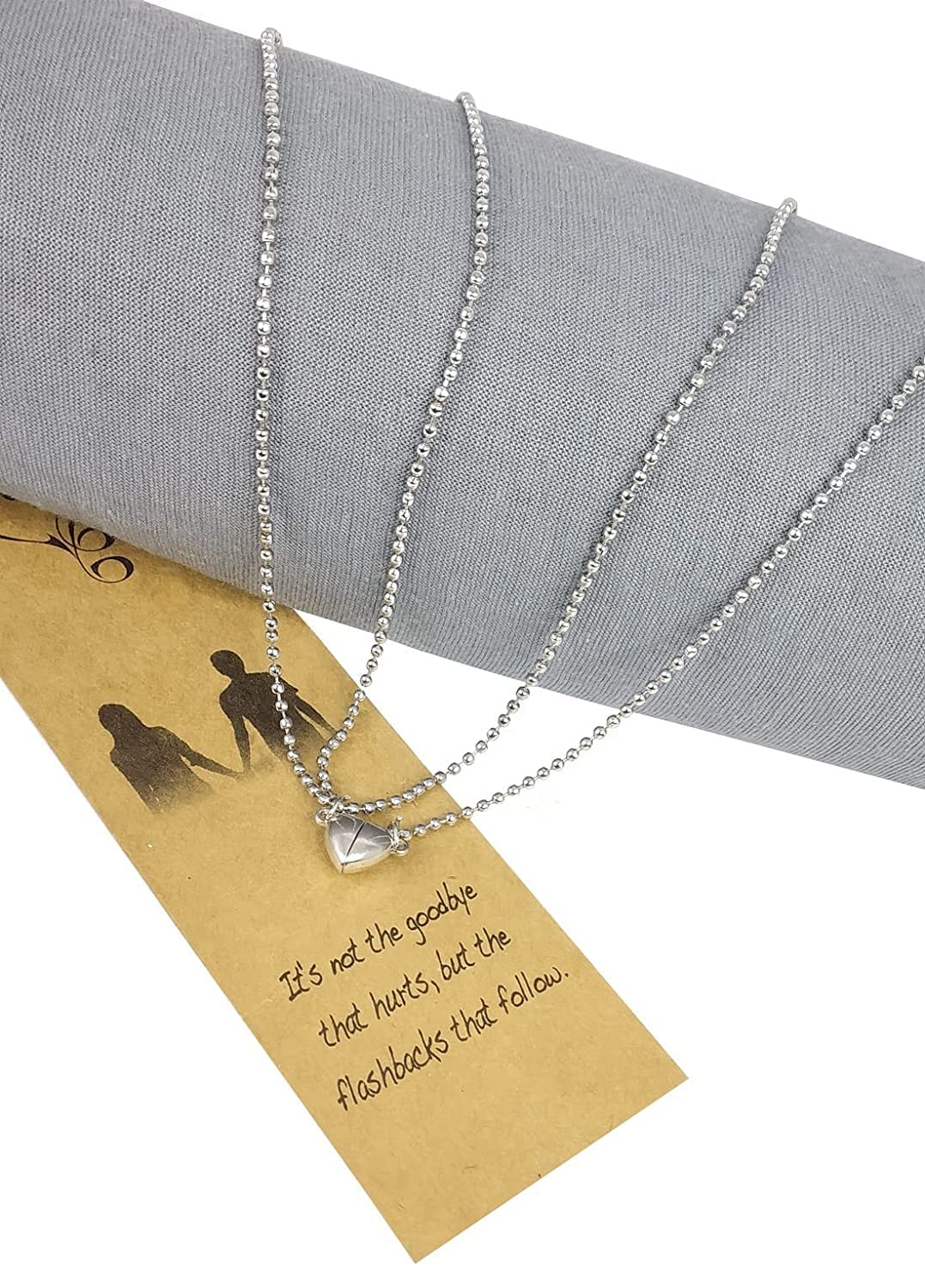 beautivia Magnetic Special Mutual Attraction Matching Relationship Broken Heart Shape Romantic Love Couples Friendship Promise Women Men Valentines Boyfriend Girlfriend 2 In 1 Duo Pendant Locket-picture-9