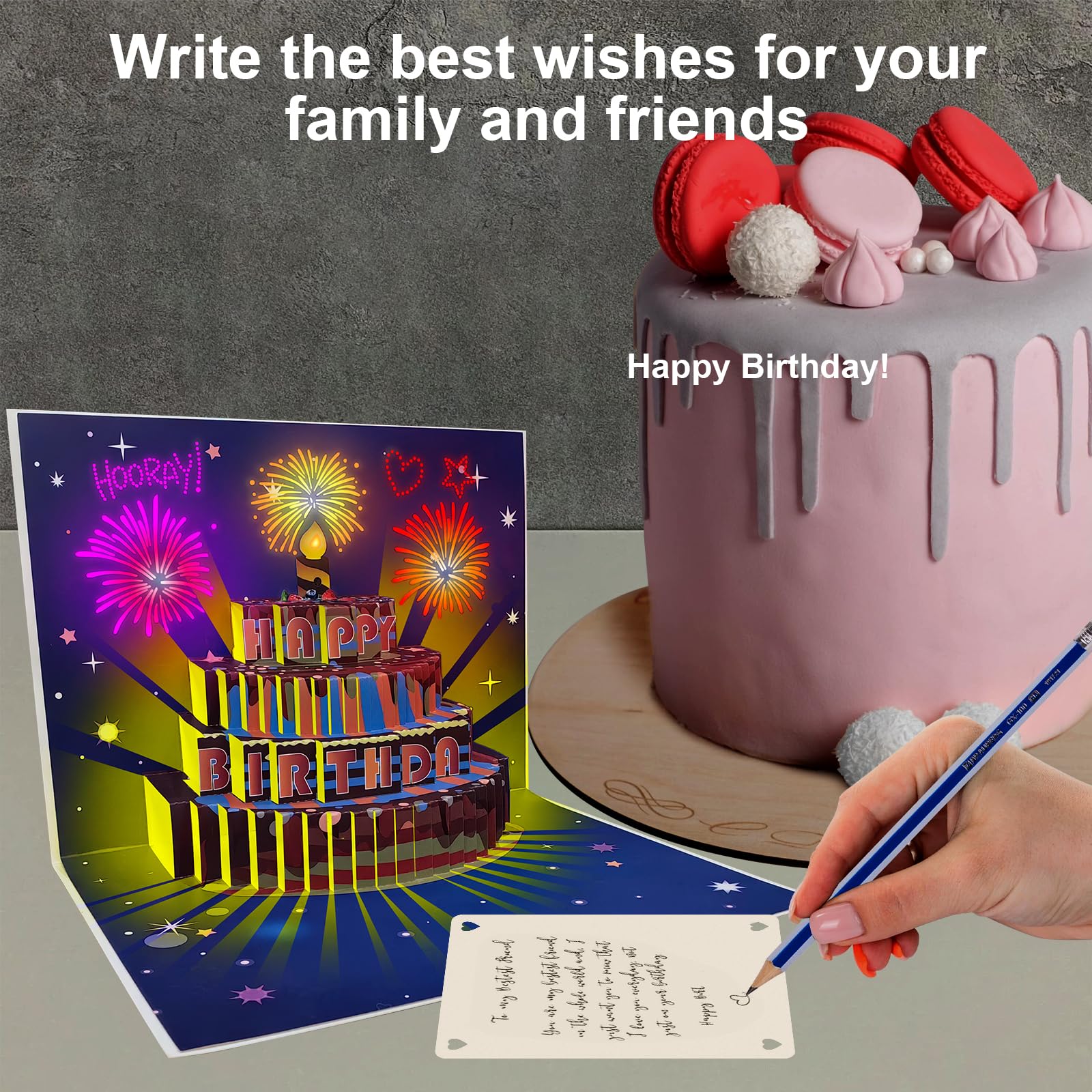 Tarjeta Navideña 3D Con Música Y Luz - Decoración De Mesa, Papel Perlado, 30x20x5 Cm, Ideal Para Regalos De Cumpleaños, Graduación O Navidad