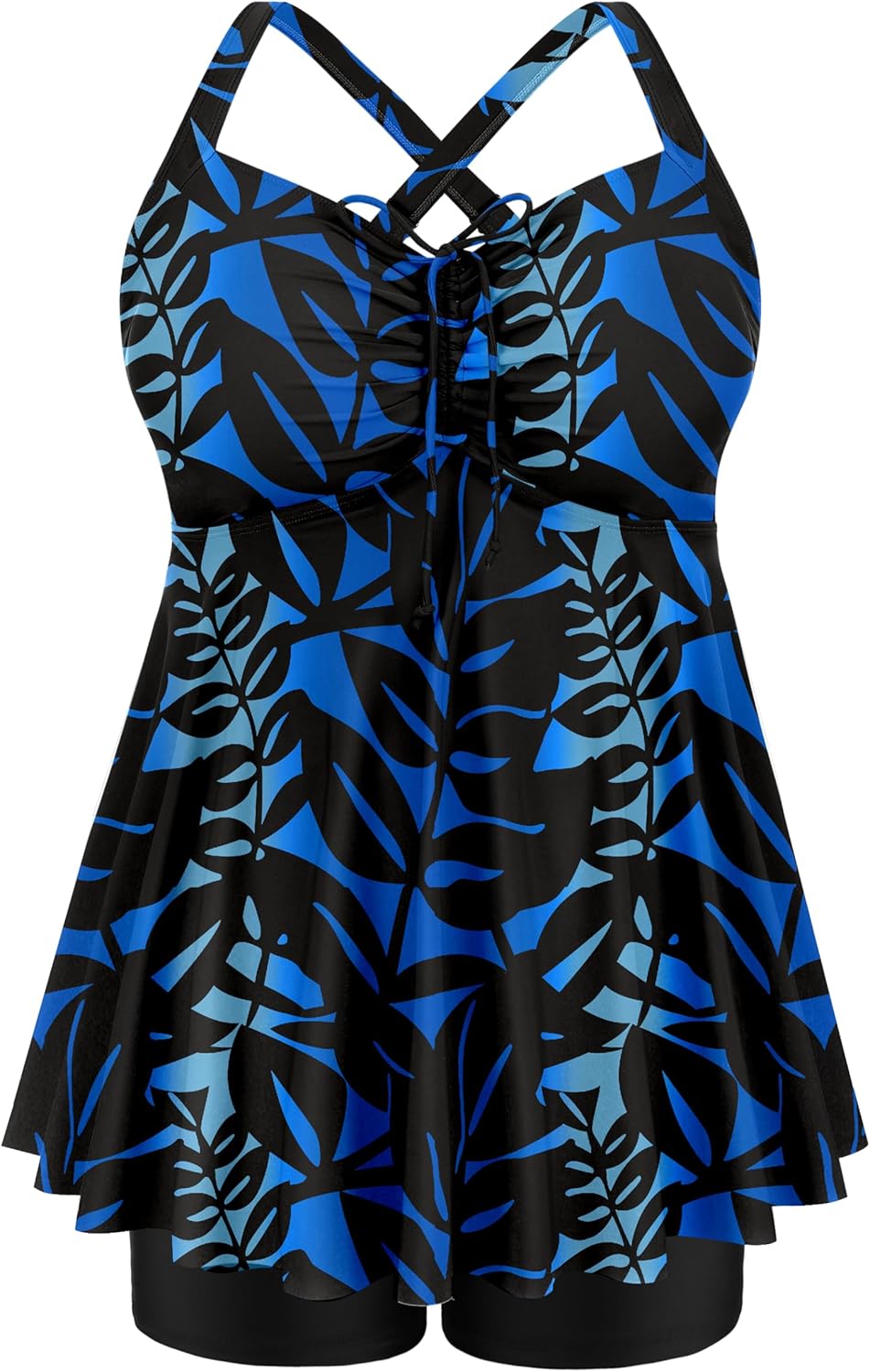 Gradient Blue and Black Leaves
