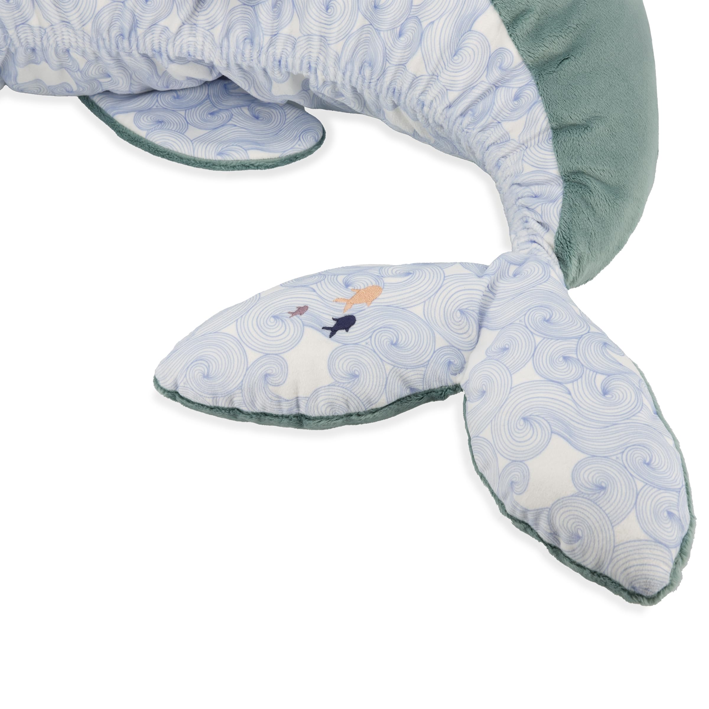 KALOO - Petit Calme - Peluche Delfín Verde 60 cm - Peluche Calmante Bebé - Peluche Suave Grande Evolutivo con Bolsita de Lavanda - Desde el Nacimiento, K211000