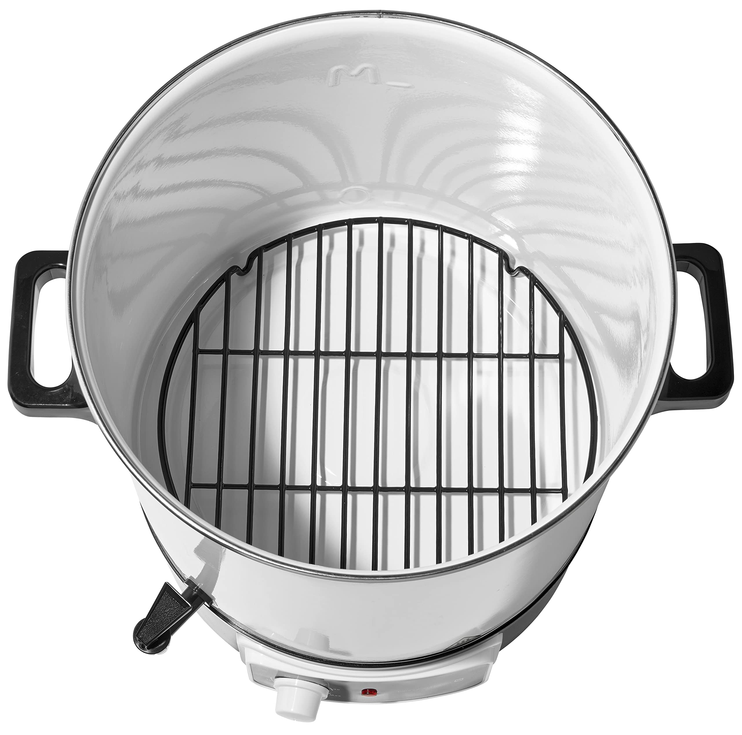 Weihnachtsmarkt Gastro Einkochautomat für Einkochen und Heißgetränke mit Zapfhahn, 25 Liter, 1800 Watt, Emailie, geschlossener Boden, Ablaufhahn, weiß, Designed in Düsseldorf