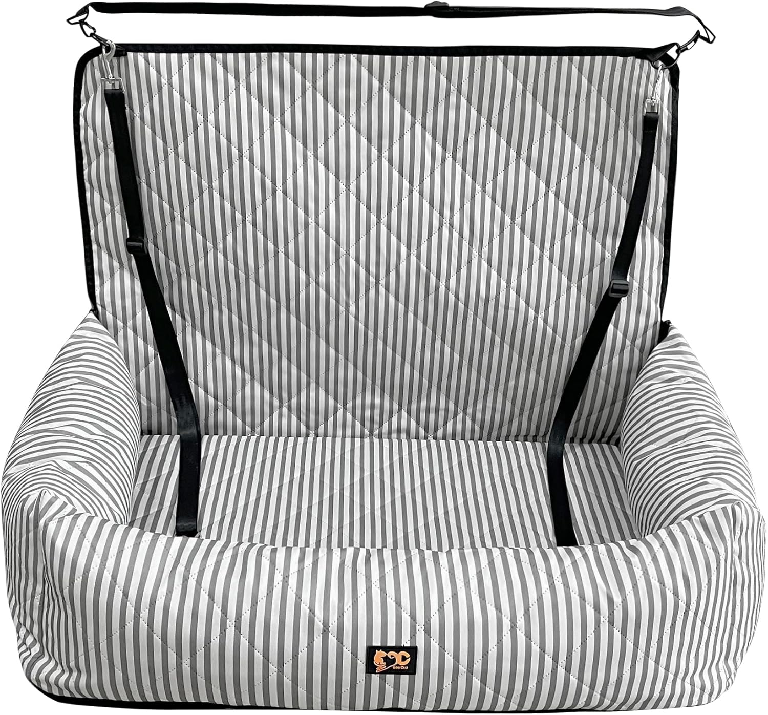 Dog Car Seat for Small and Medium Dogs, Booster Seat Sofa Pet Bed, Portable Car Travel Carrier Bed Stripes-L