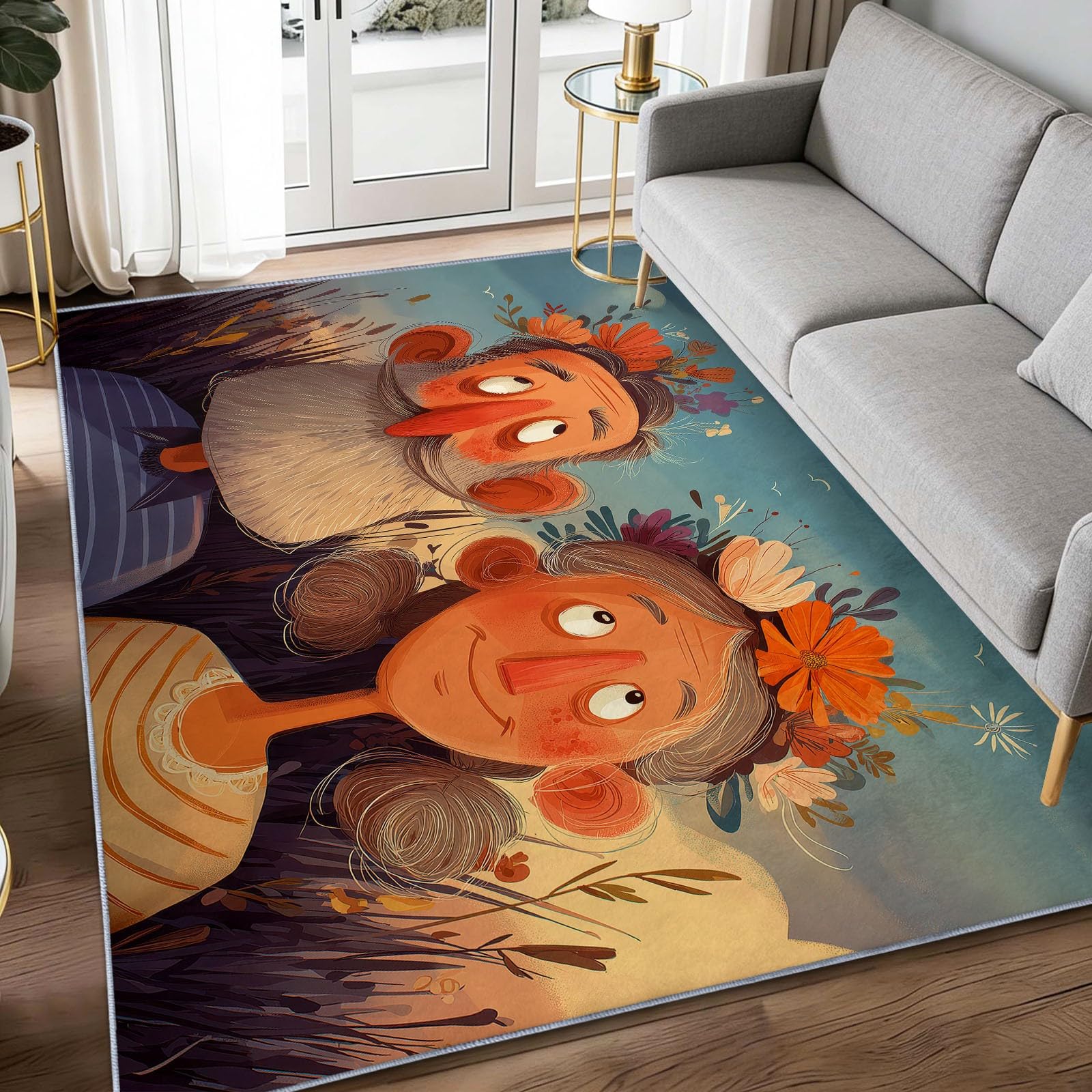 Tapis salon abstrait 140x200cm pour intérieur moderne