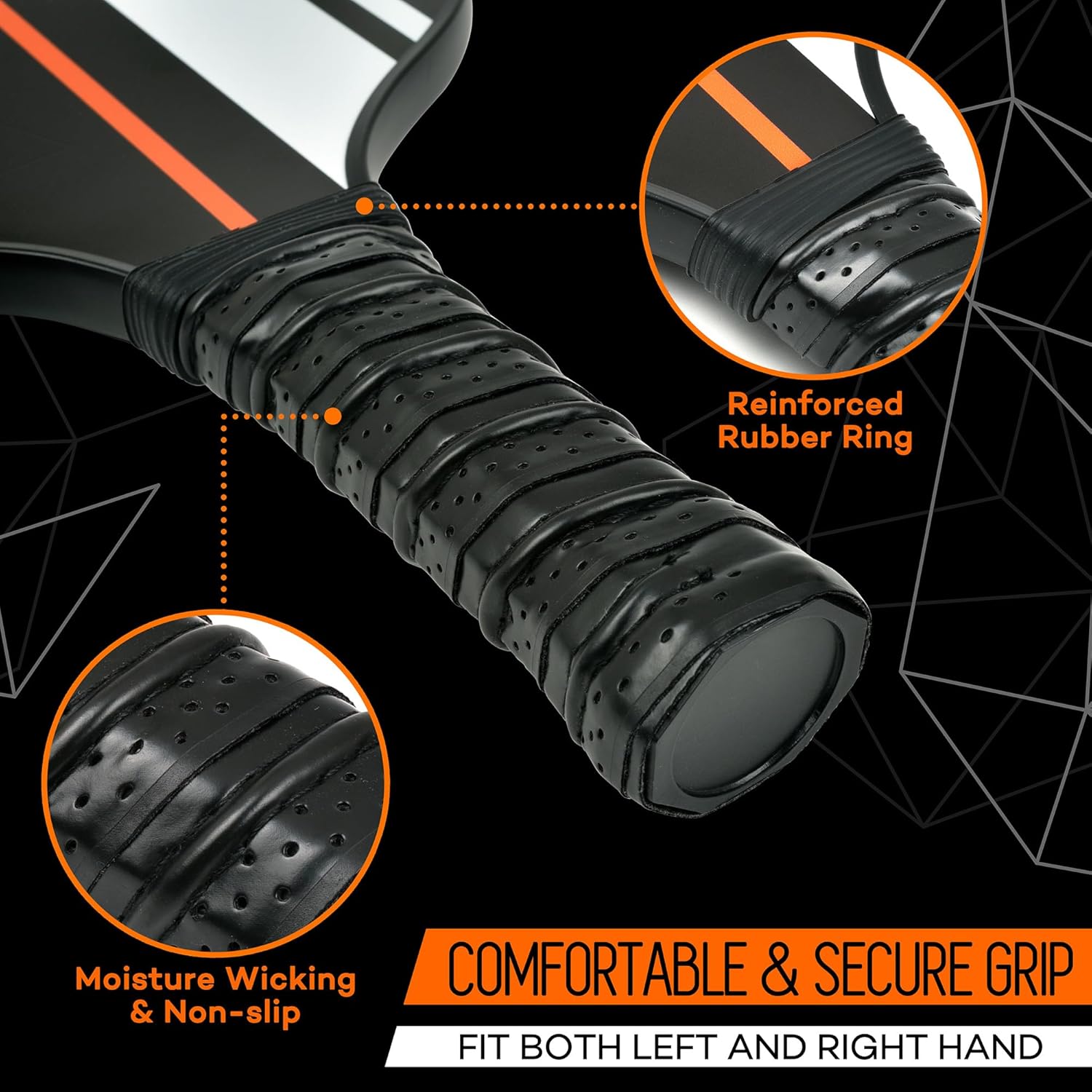 Carbon Fiber Pickleball Paddle Set – 2 Lightweight Paddles, 4 Balls, and Carrying Case – Perfect for Adults and Teens, Complete Pickleball Set