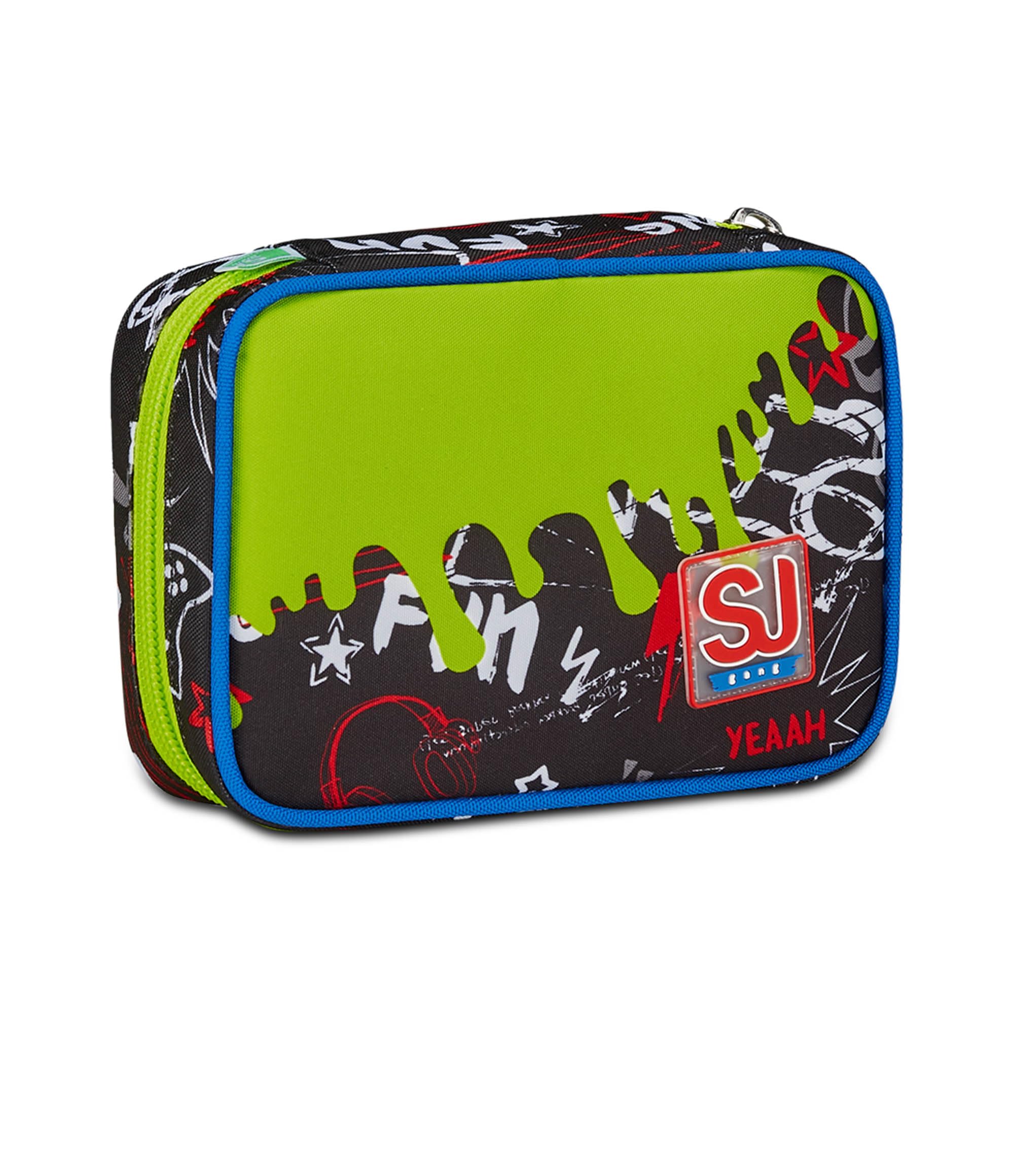 SJ Gang Astuccio Scuola Speed Pad, Verde Nero, Portapenne Mono Scomparto Con Plance Amovibili e Penne, Matite, Colori, Accessori Zaino, Elementari, Medie, Bambino
