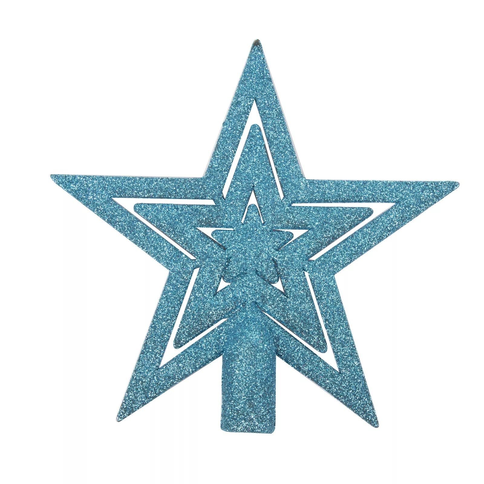 Rockparty Turquoise Shatterproof Glitter Star Christmas Tree Topper - Sparkling Holiday Tree Top Decoration, Durable & Festive Tree Ornament (Turquoise)
