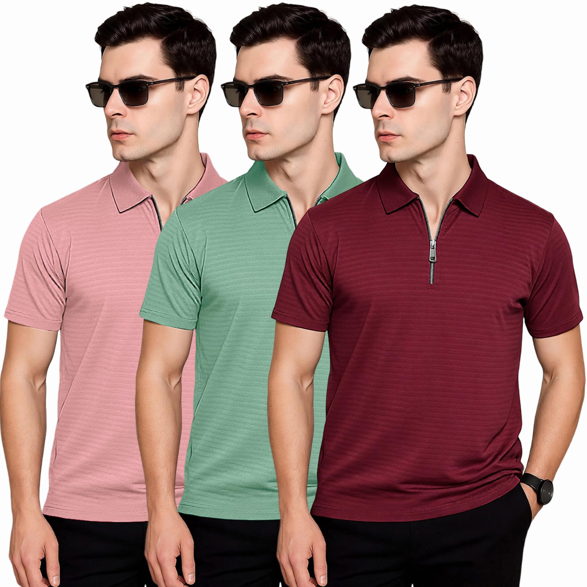 preneum Men’s Polo T‑Shirt | Comfortable Rich Polycotton, Band Collar, Regular Fit | Stylish & Premium All Day Wear (Available in Plus Sizes)-picture-15