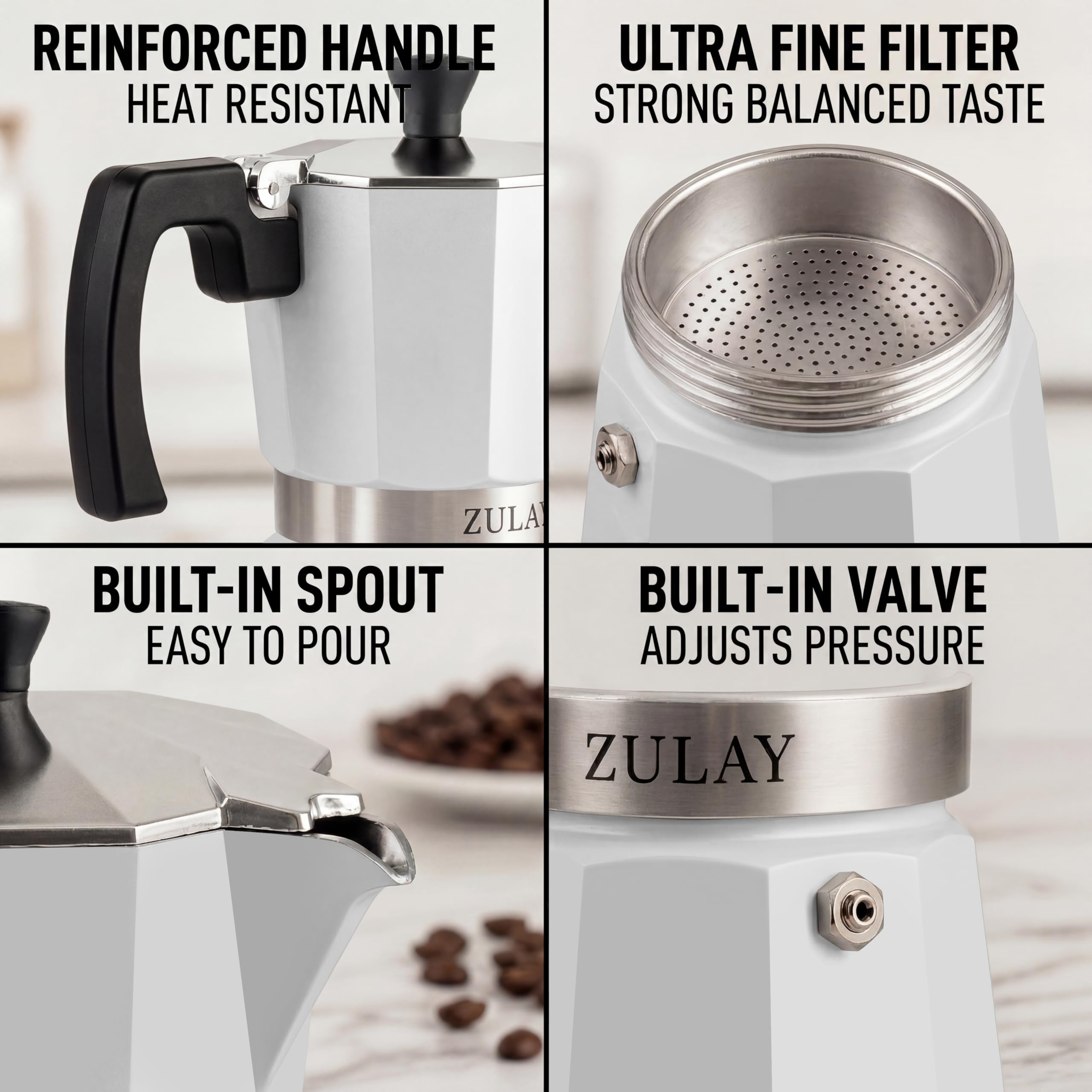 Amazon.com: Zulay Moka Pot Espresso Stovetop Coffee Maker - Leak