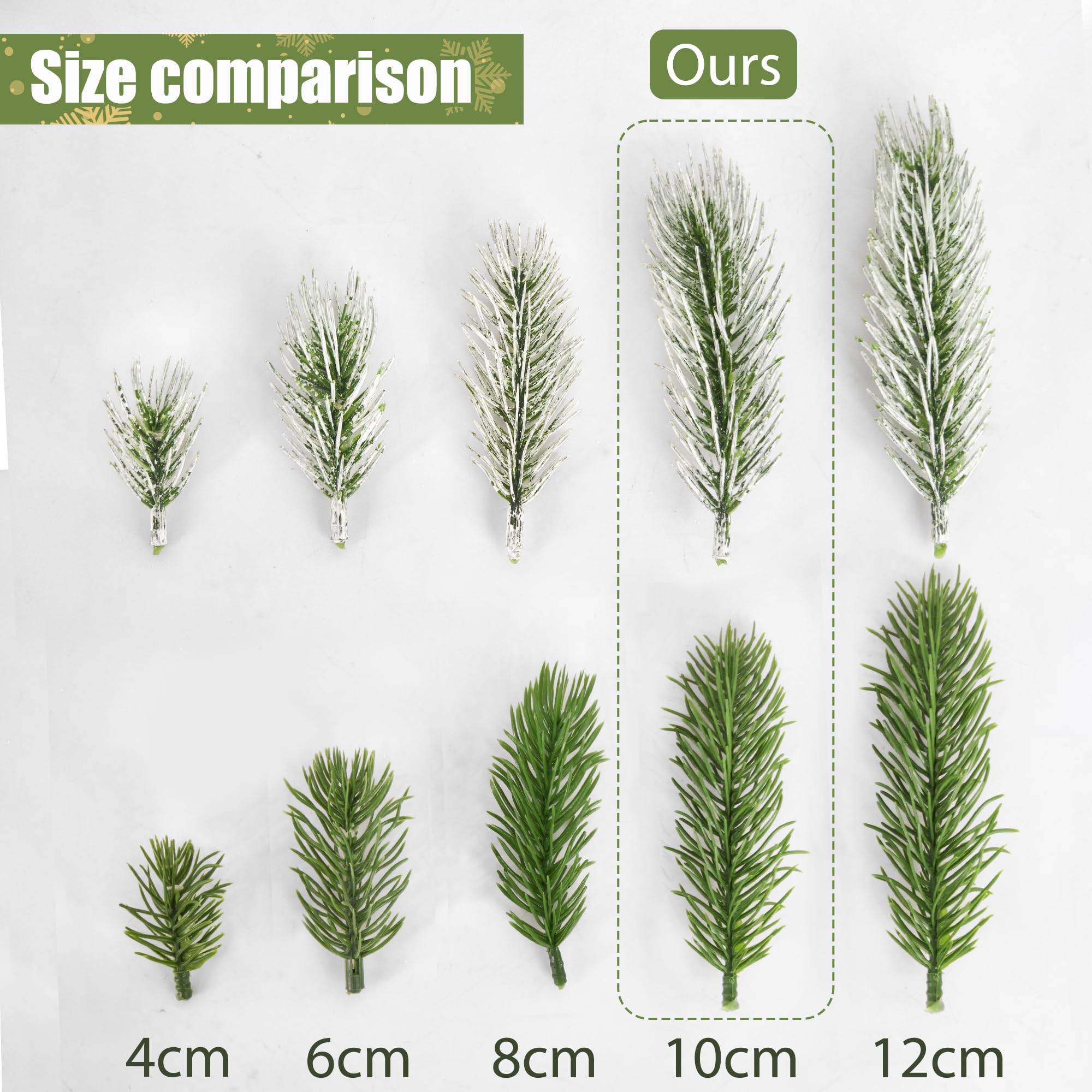 35 Branches Sapin Artificielles 30 Cm Vertes, Décoratives