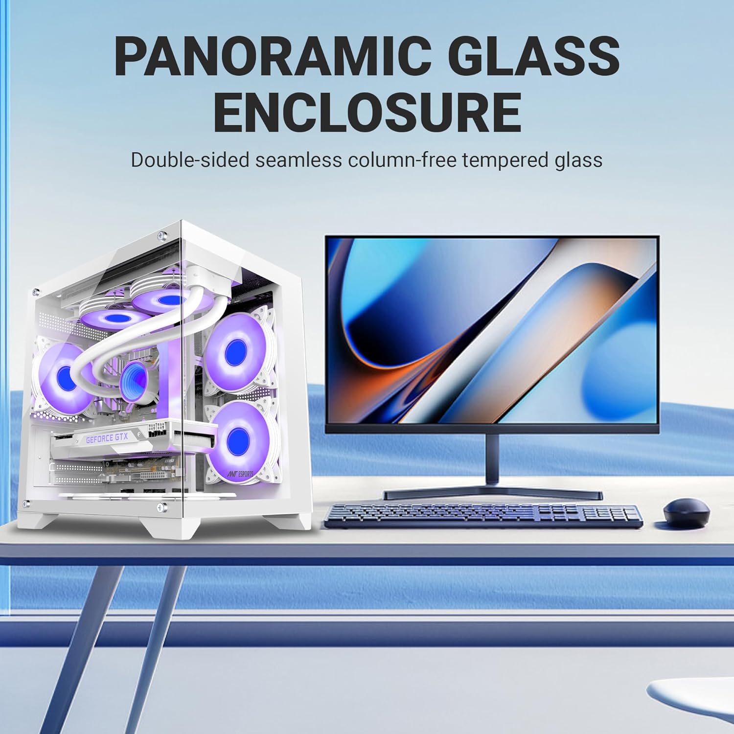 Ant Esports Crystal Z2 Mid-Tower Computer Case/Gaming Cabinet – White | Support Micro-ATX, Mini-ITX | Pre-Installed 3 ARGB Infinity Mirror Fans 58 81y2TURaVCL. SL1500