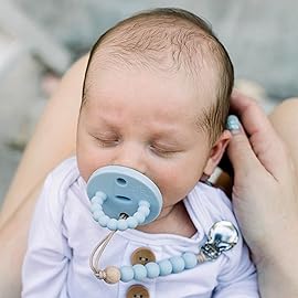Ryan & Rose Cutie PAT Pacifier Teether (Slant, Blue)