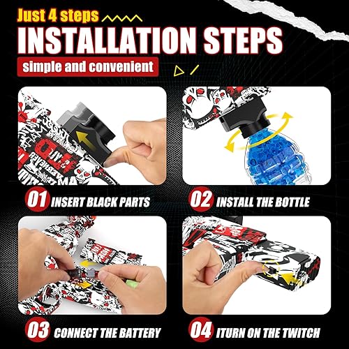 Miniatura 7 de Pistola eléctrica de bolas de gel, lanzador automático estilo AKM, juego de tiro de batalla al aire libre de alta velocidad, juguete de pistola de