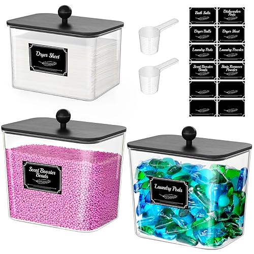 Lifewit Laundry Pods Container with Lid, Plastic Detergent Dispenser, Dryer