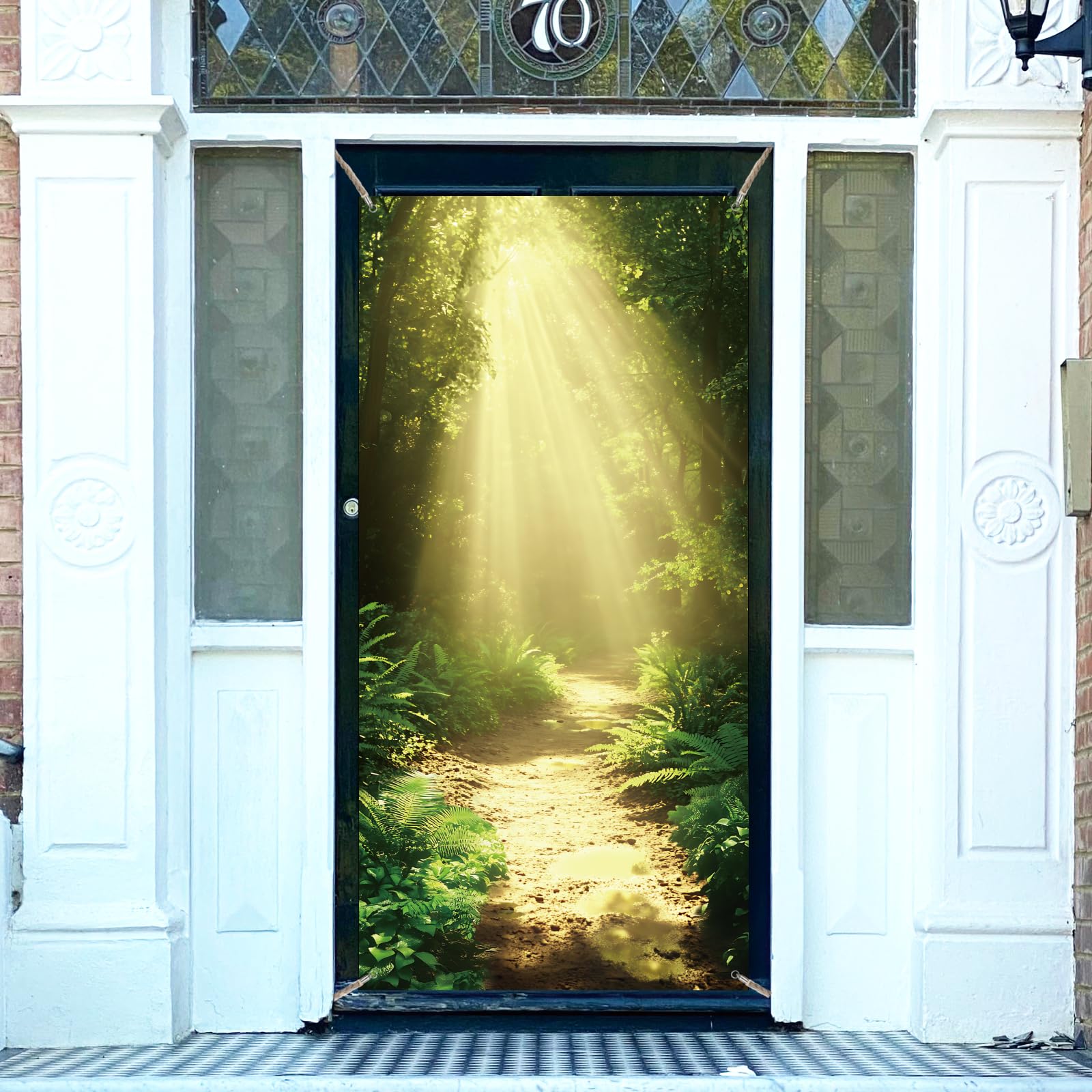 arricraft 1 Pc Forest Sunshine Theme Polyester Door Cover