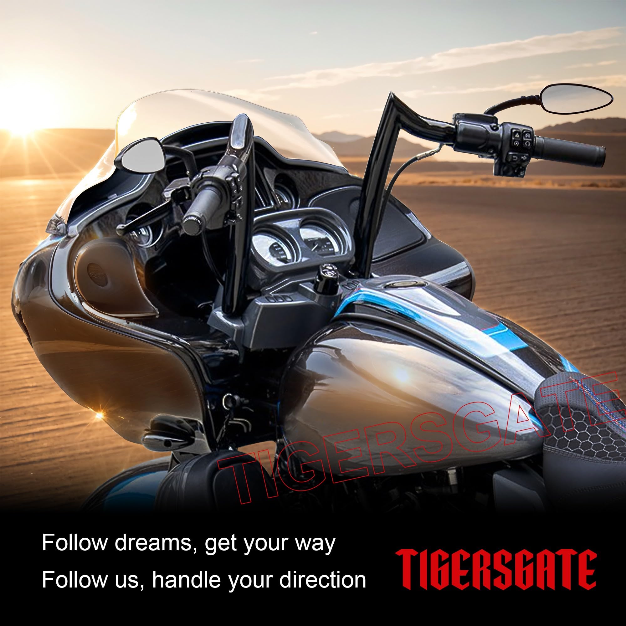 Pre-wired Harley Bars 1.25 Inch 12-inch Meathook - Pre-wired For Harley  Touring Models Ape Hanger Handlebars, image size:2000x2000