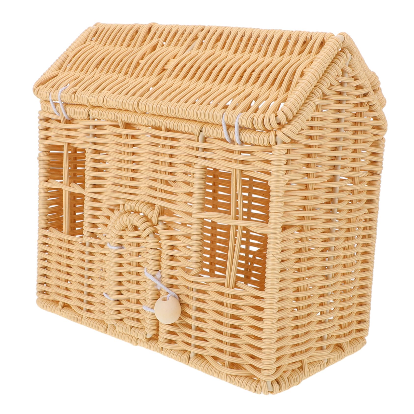 ABOOFAN Cesta Tejida con Asa de Casa Pequeña Cesta de Dulces Navideña Decorativa para Regalos de Fiesta de Shower Bodas y Celebraciones Navideñas