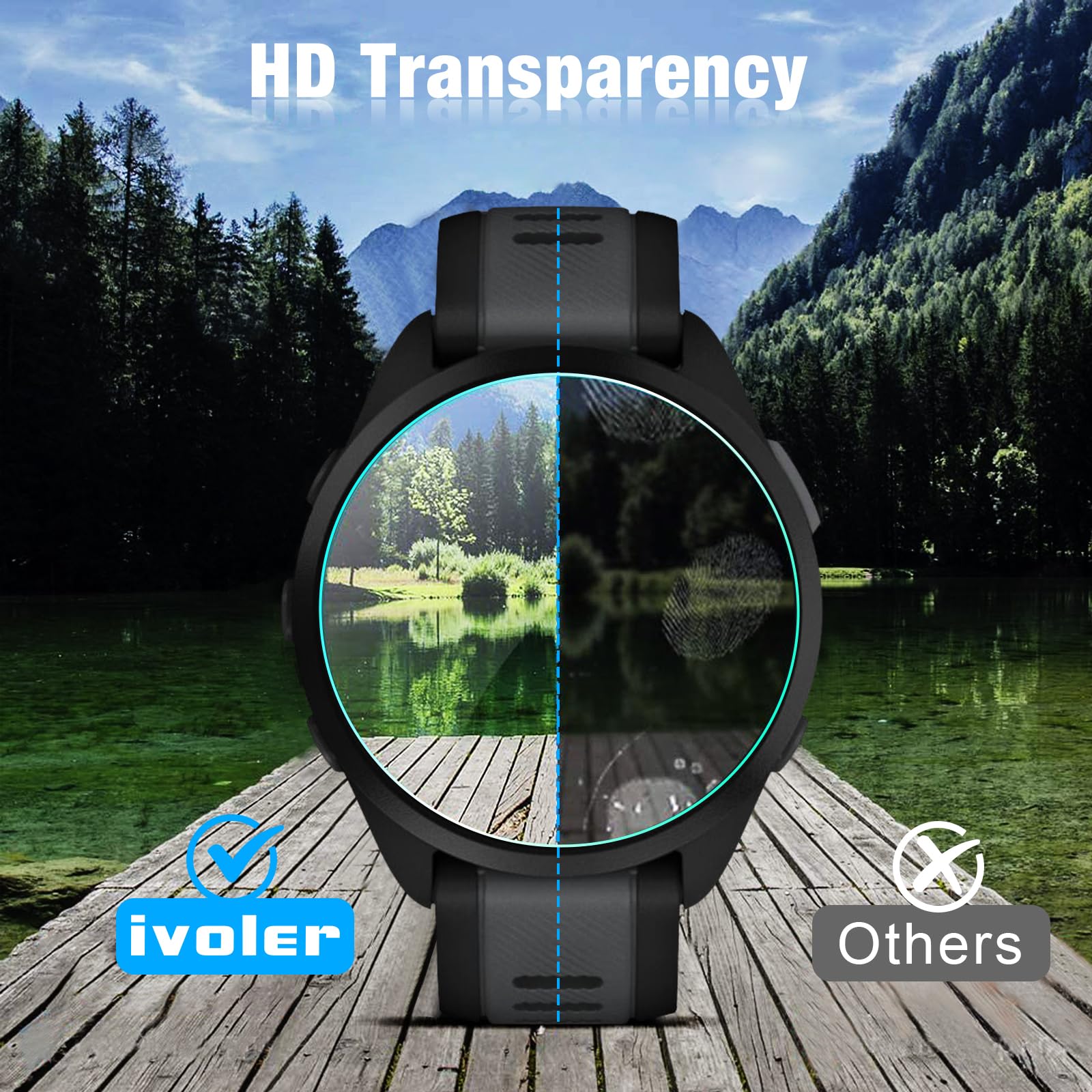 Pellicola Vetro Temperato Per Garmin Forerunner 165/165 Music - 4 Pezzi, Antigraffio E Antiurto - Trasparente - Foto 6