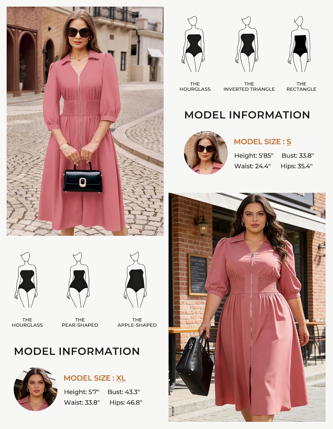 GRACE KARIN Womens Summer Midi Dress 2026 A Line Business Office Work Dresses Fit and Flare 3/4 Sleeve Dress with Pockets - Image 4