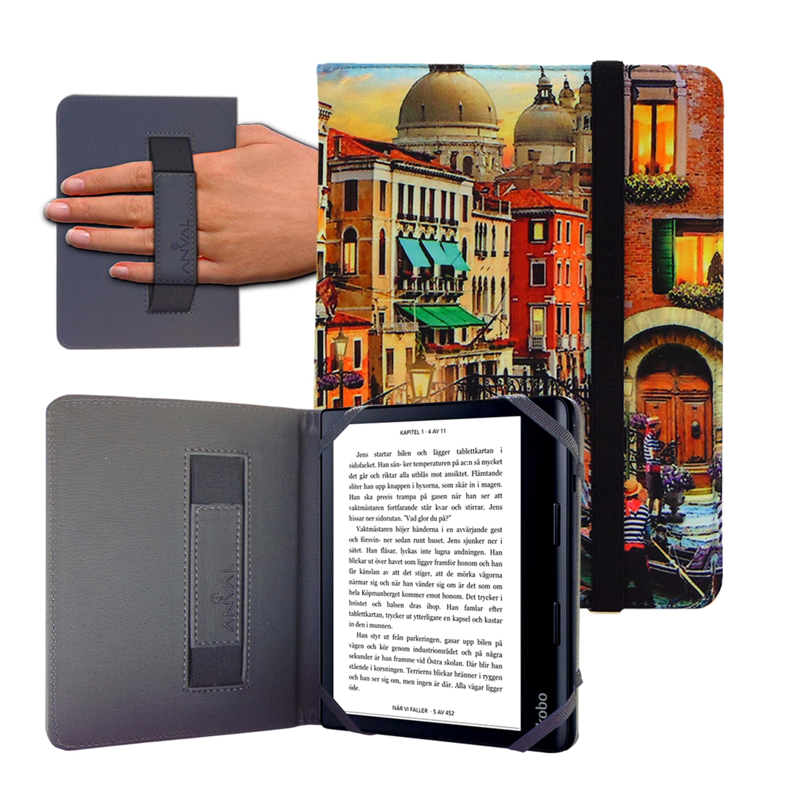 Funda para Libro electrónico eReader eBook de 6 Pulgadas - Kobo, Woxter, Tagus, BQ, Energy, SPC, Inves, Papyre, Wolder, Nolim - 6" Universal - elástico (173) — view 24