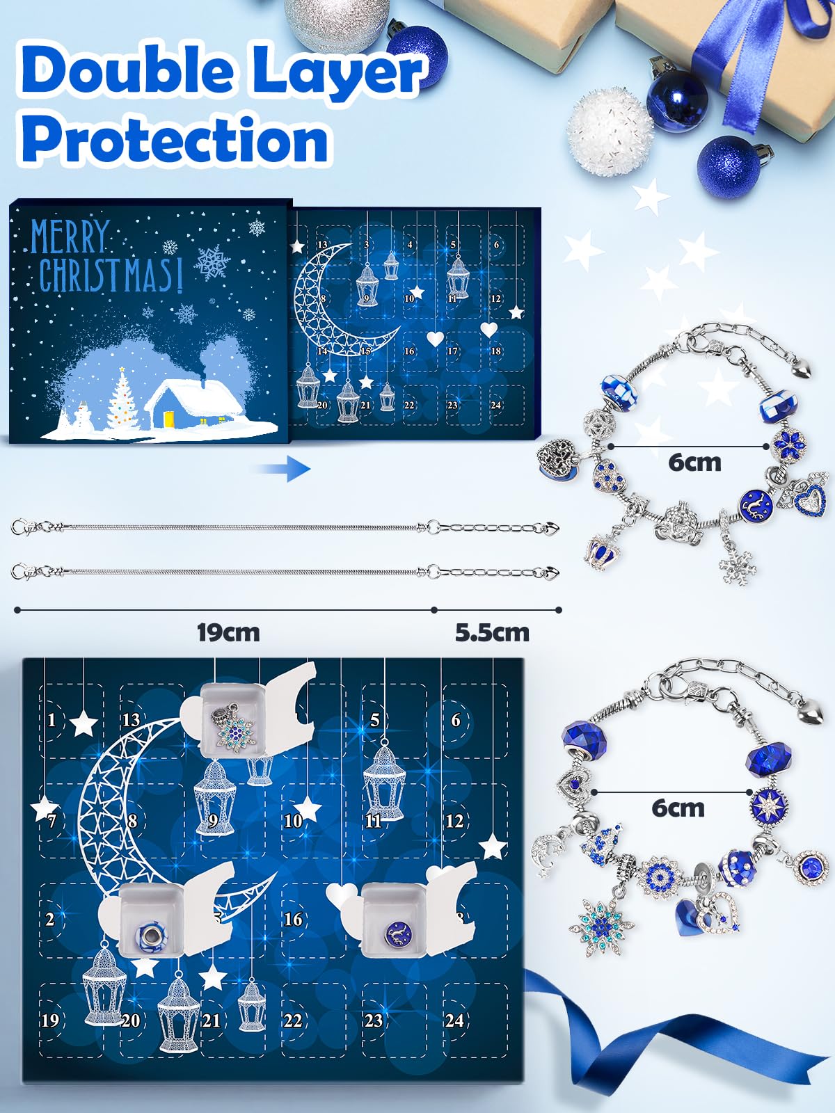 Calendario de Adviento Kinder Joyas 2025: Calendario Adviento Mujer con Pulseras y Bisutería