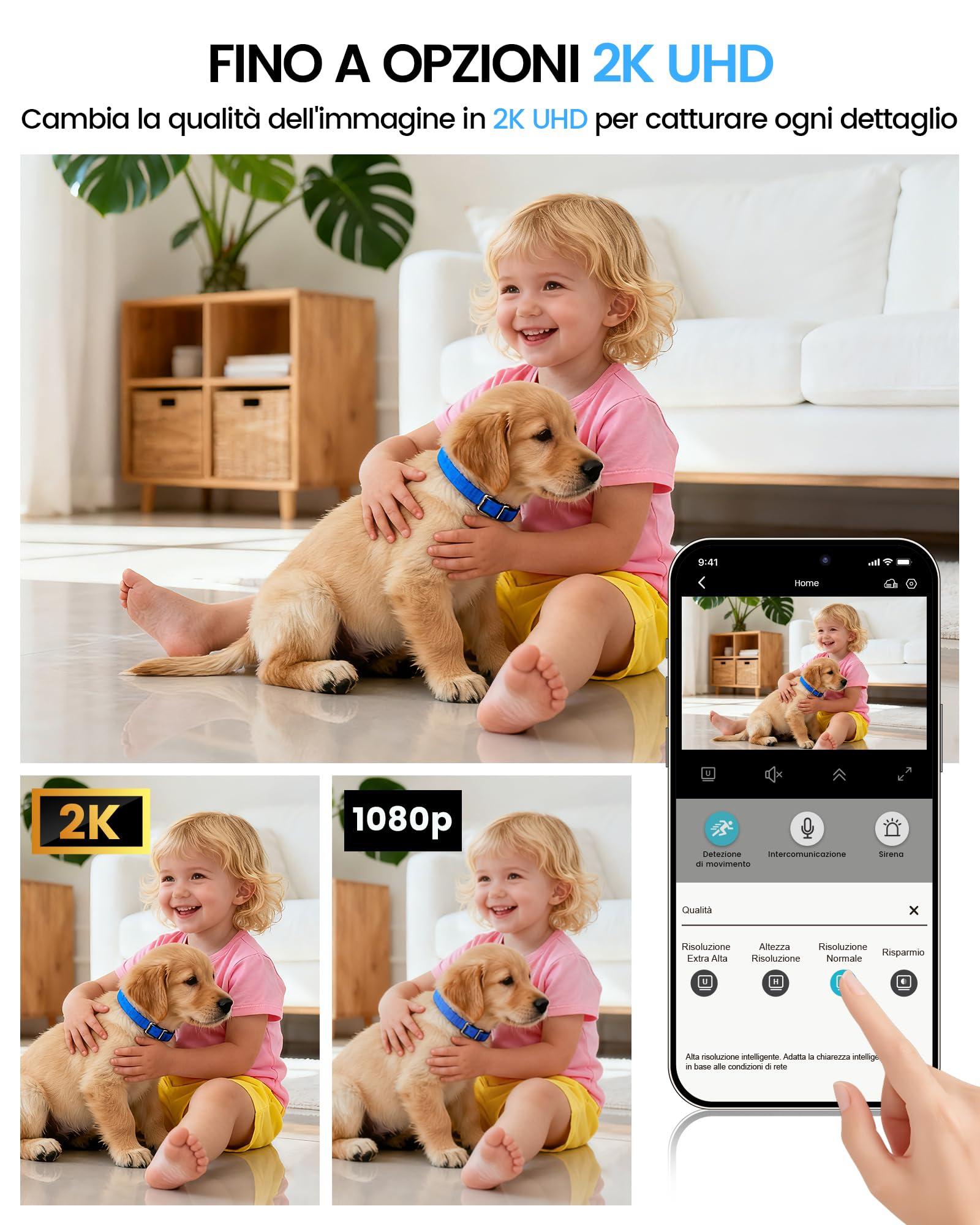 WeChip Mini Indoor Wi-Fi Cela 2K HD - Monitoraggio in Movimento e Batteria 21Giorni - Dettaglio