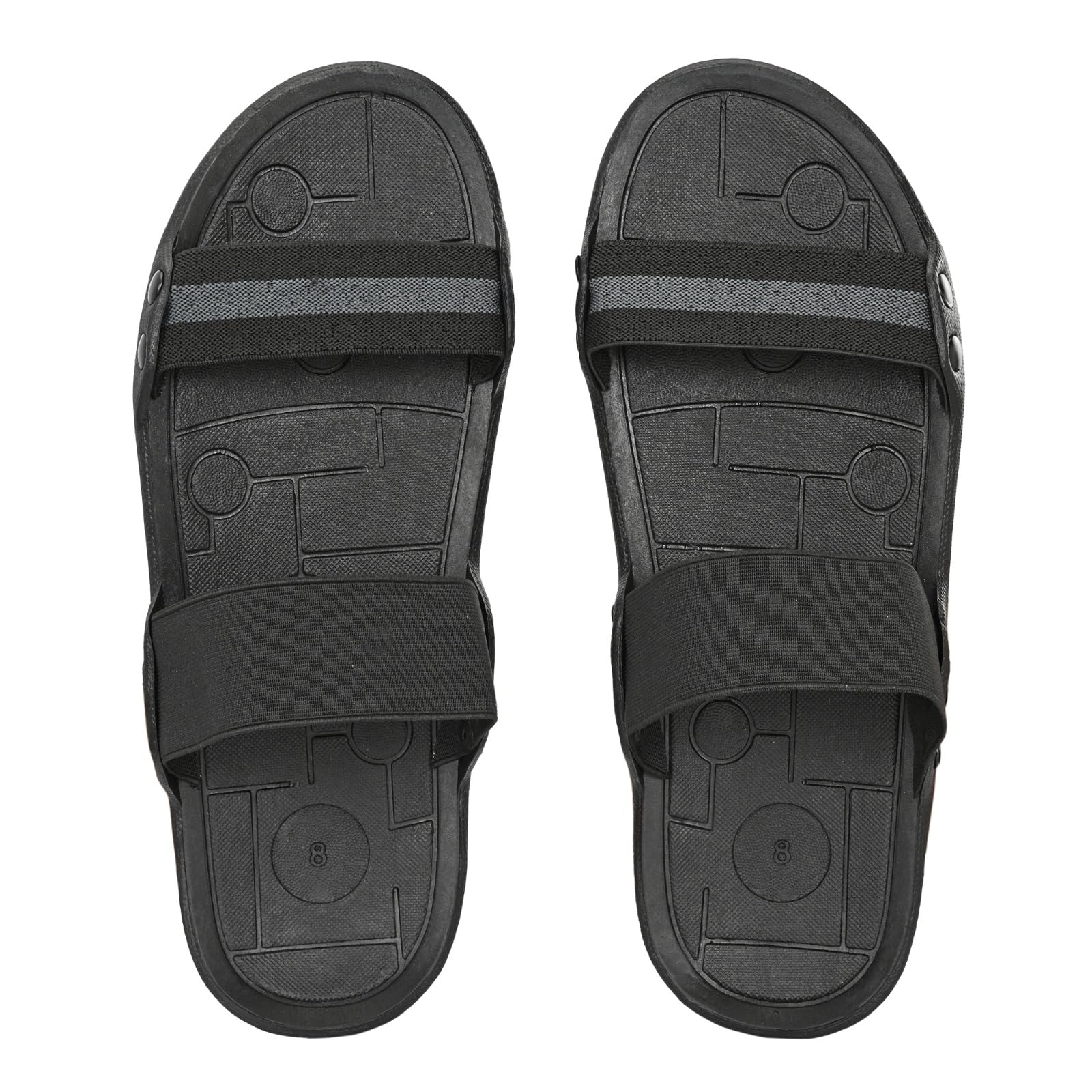 Men’s Black Slip-On Casual Sandals with Adjustable Strap | Lightweight Anti-Slip Sole Comfort Slippers-image-3