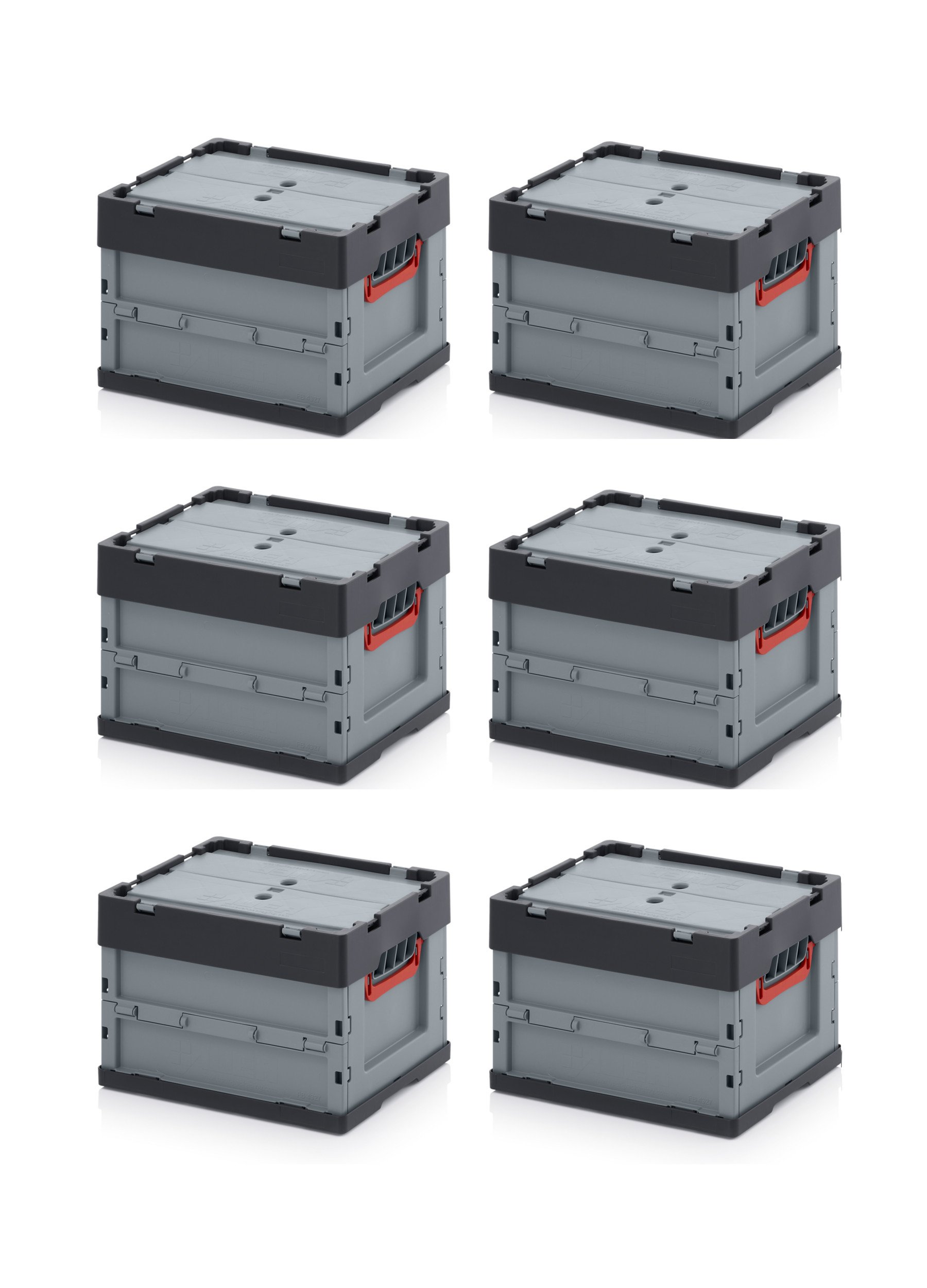 Auer Packaging 6x Profi Faltbox 40 x 30 x 27 mit Deckel inkl. Zollstock * 6er Set