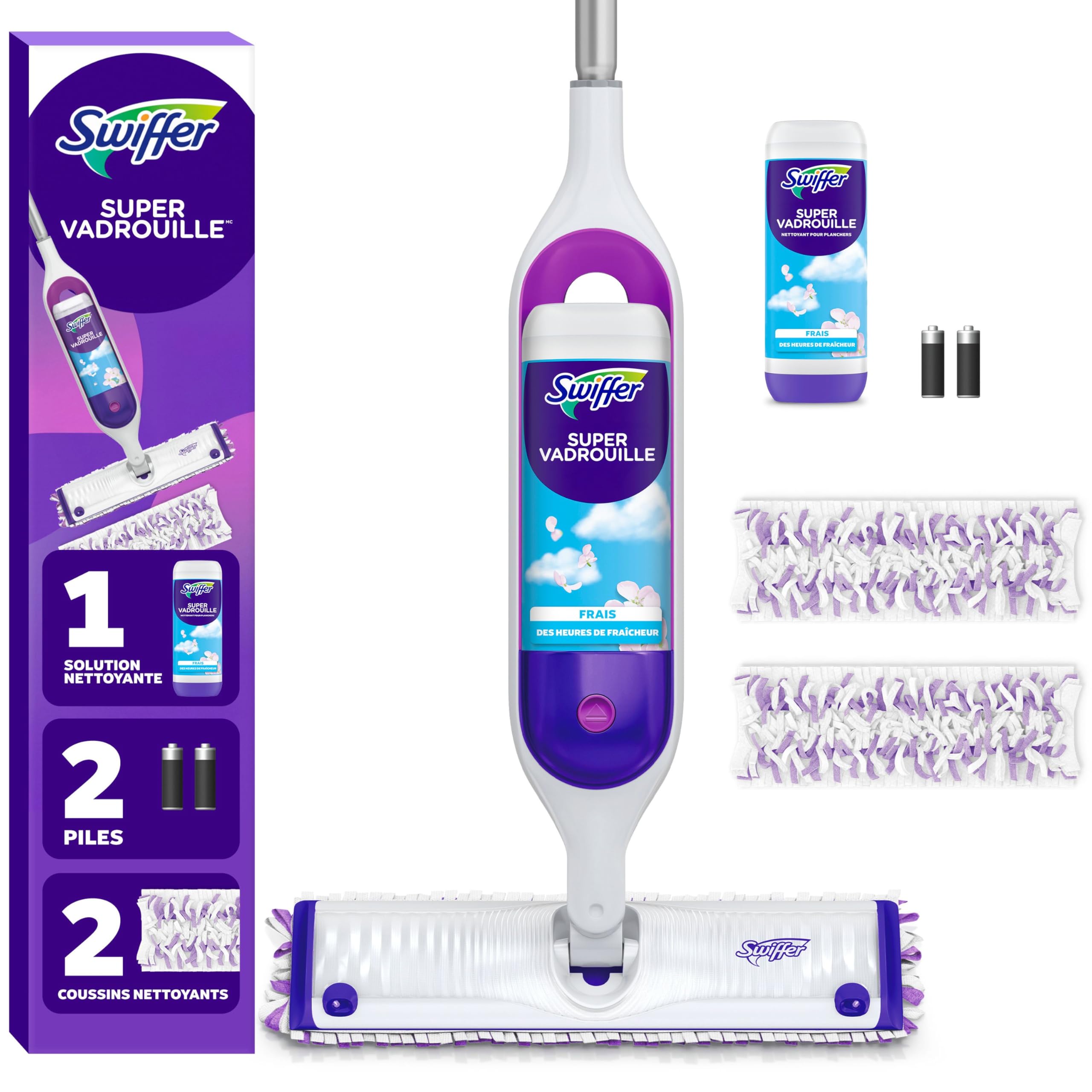 Swiffer PowerMop Multi-Surface Mop Kit for Floor Cleaning, Fresh