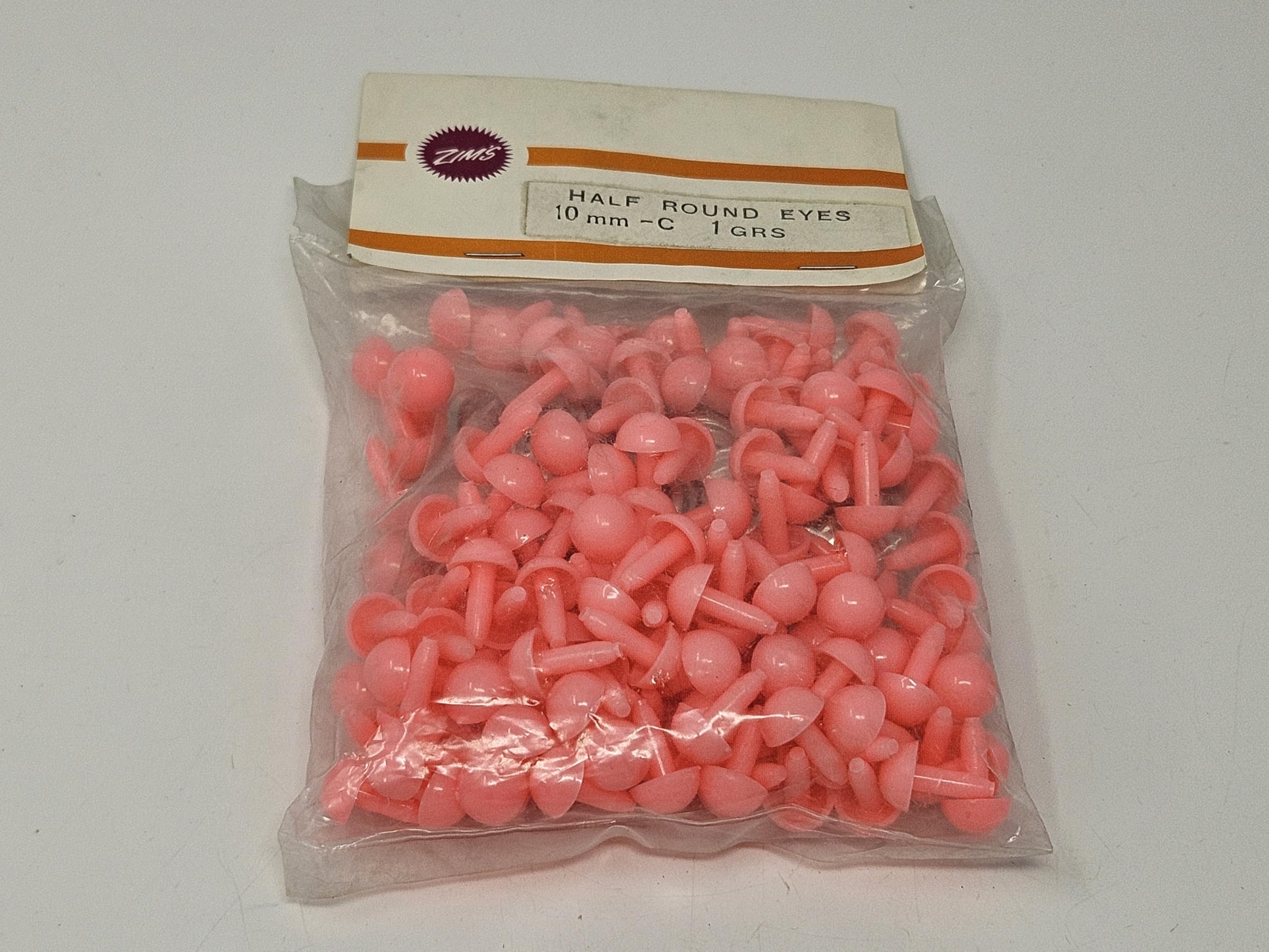 Generic 10mm Half Round Plastic Safety Eyes or Noses for Craft Amigurumi Dolls or Puppets (Bulk Pack of 144) (Pink), HDRE-10-Bulk