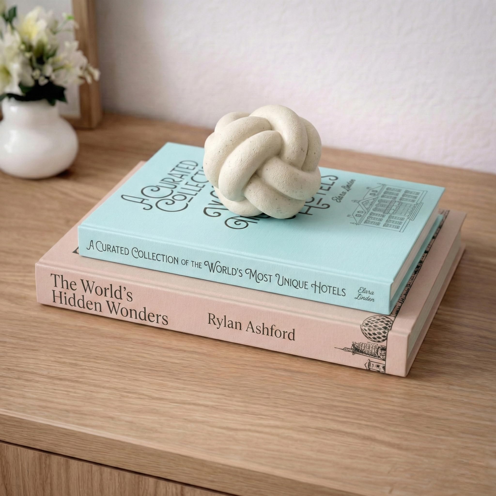 MESMOS Decorative Books for Shelves, Coffee Table Decor Faux Books for Decoration, Works as a Hidden Storage Box, Magnetic Closure, Linen Texture, Packaged in another Aesthetic Fake Book