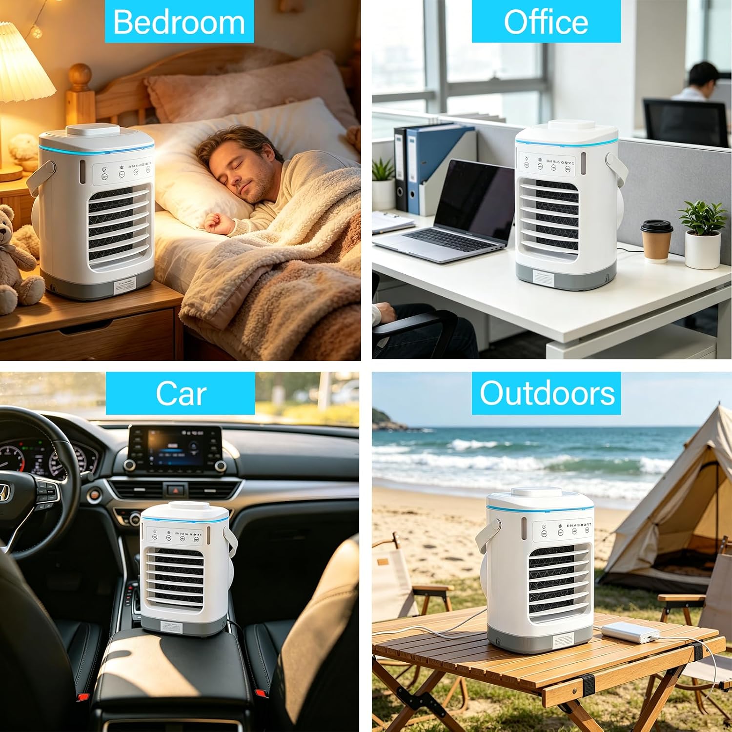 Portable Air Conditioners, 900ML Mini Portable AC Unit with 2-8H Timer,Evaporative Air Cooler Mini Air Conditioner Fan with 4 Speeds,Portable Cooler Fan for Desk, Home, Office, Bedroom, Camping Car