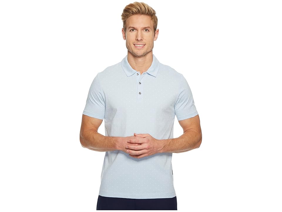 

Perry Ellis Micro Print Pima Cotton Polo Shirt (Kentucky Blue) Men's Clothing