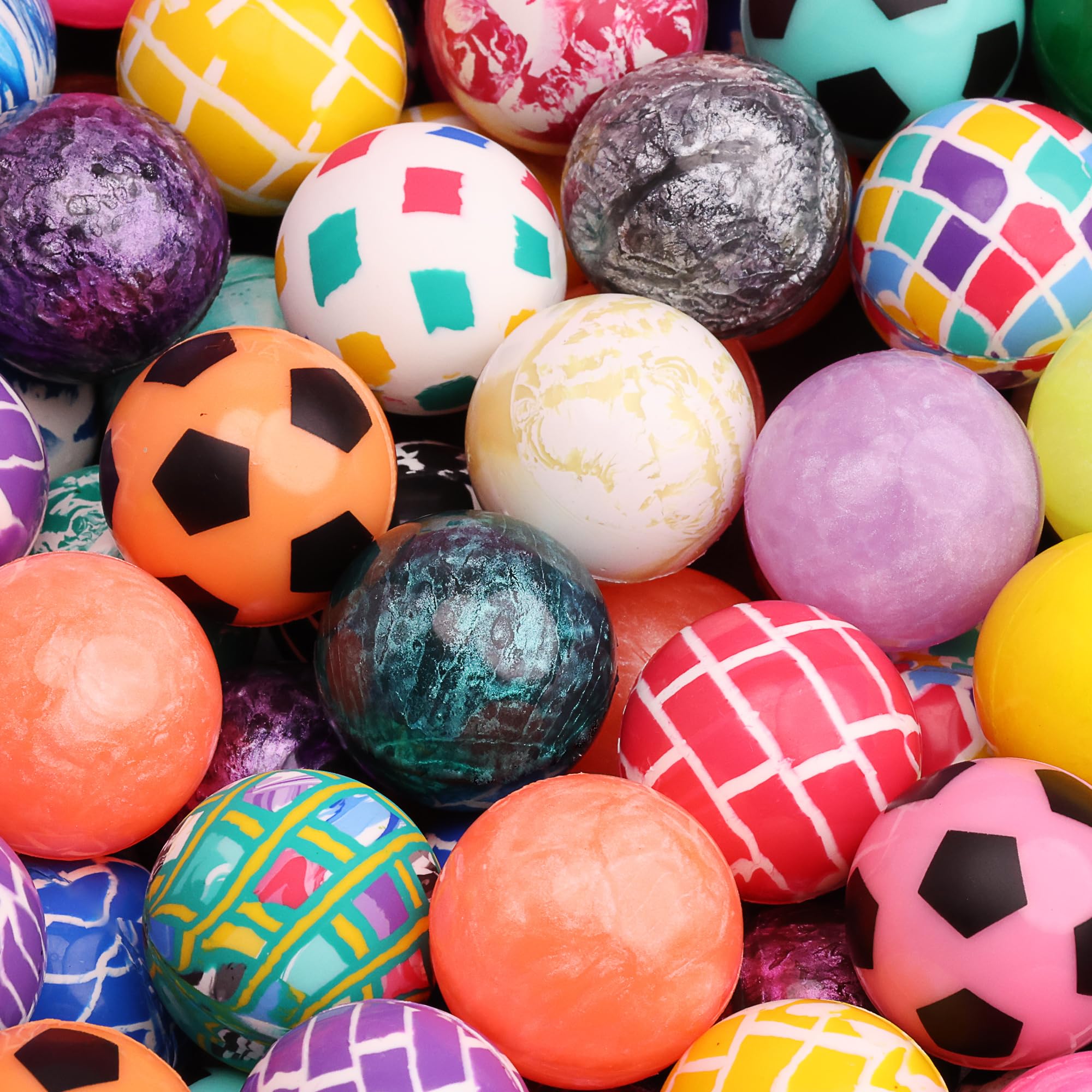 Bouncy Balls Assorted Bulk Toys Pack 25psc 1.26inch 32mm - Super Ball for Toddlers and Adults Party Favors Pinata Filler Goodie Bags Stuffers for Kids Treasure Box Toys for Classroom Carnival Prizes