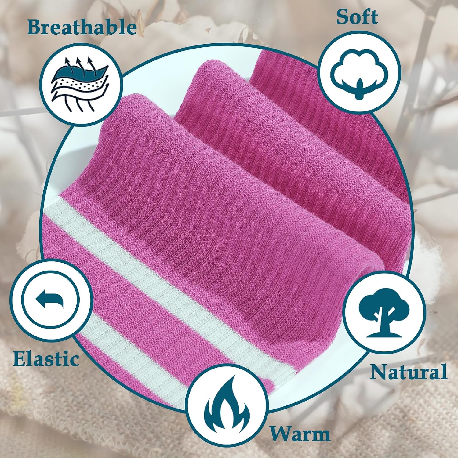 Moon Wood Plus Size Thigh High Socks for Thick Thighs- Womens Knit Cotton Extra Long Over the Knee High Socks Leg Warmer