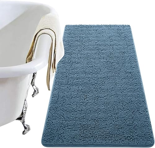 Miniatura 95 de LOCHAS - Tapete peludo, lavable, antideslizante y absorbente de 24 x 17 pulgadas, para baño, bañera o ducha, afelpado, de felpilla, suave, color