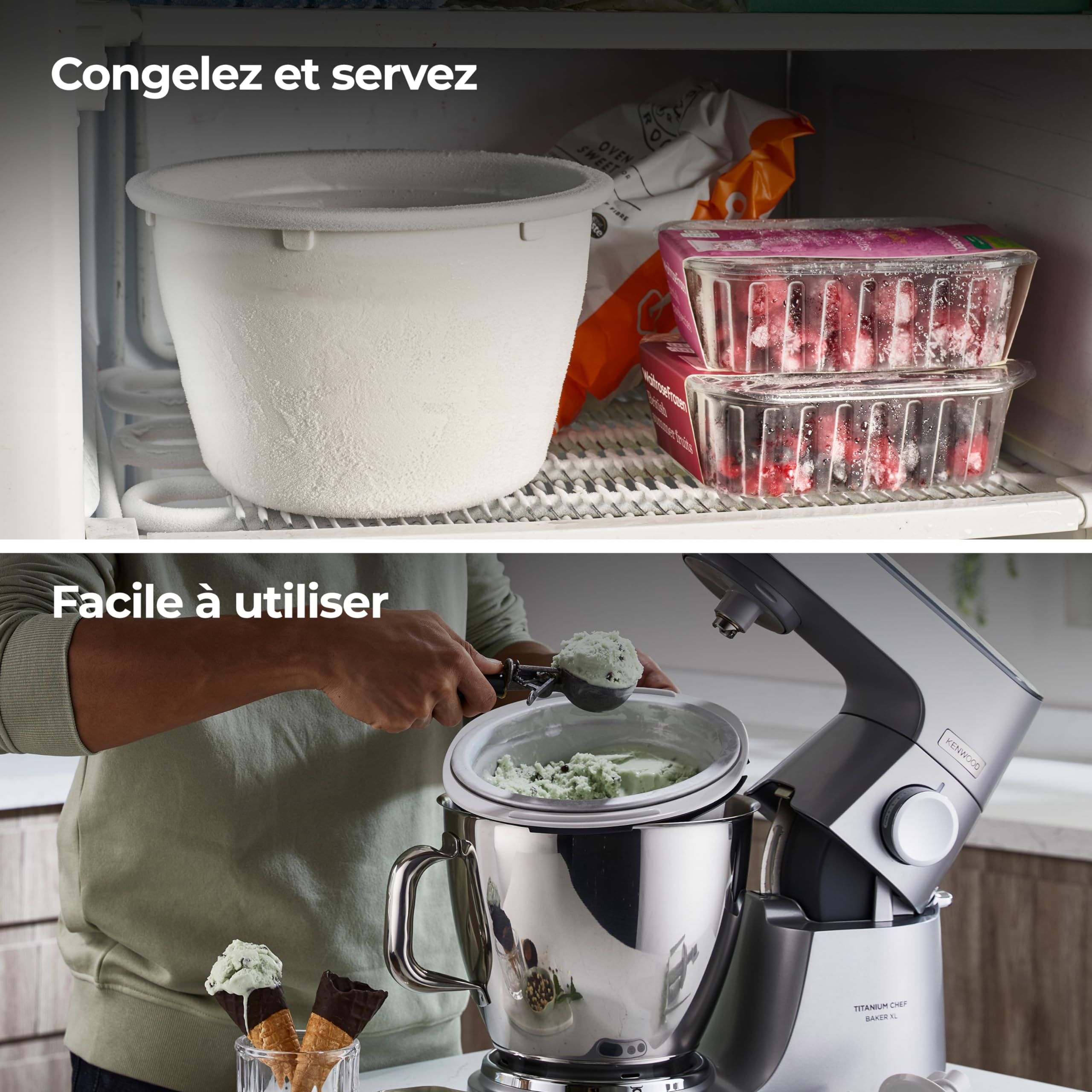 KENWOOD Accessoire sorbetière KAX71.000WH Sorbetiere pour Chef, Major/Chef XL