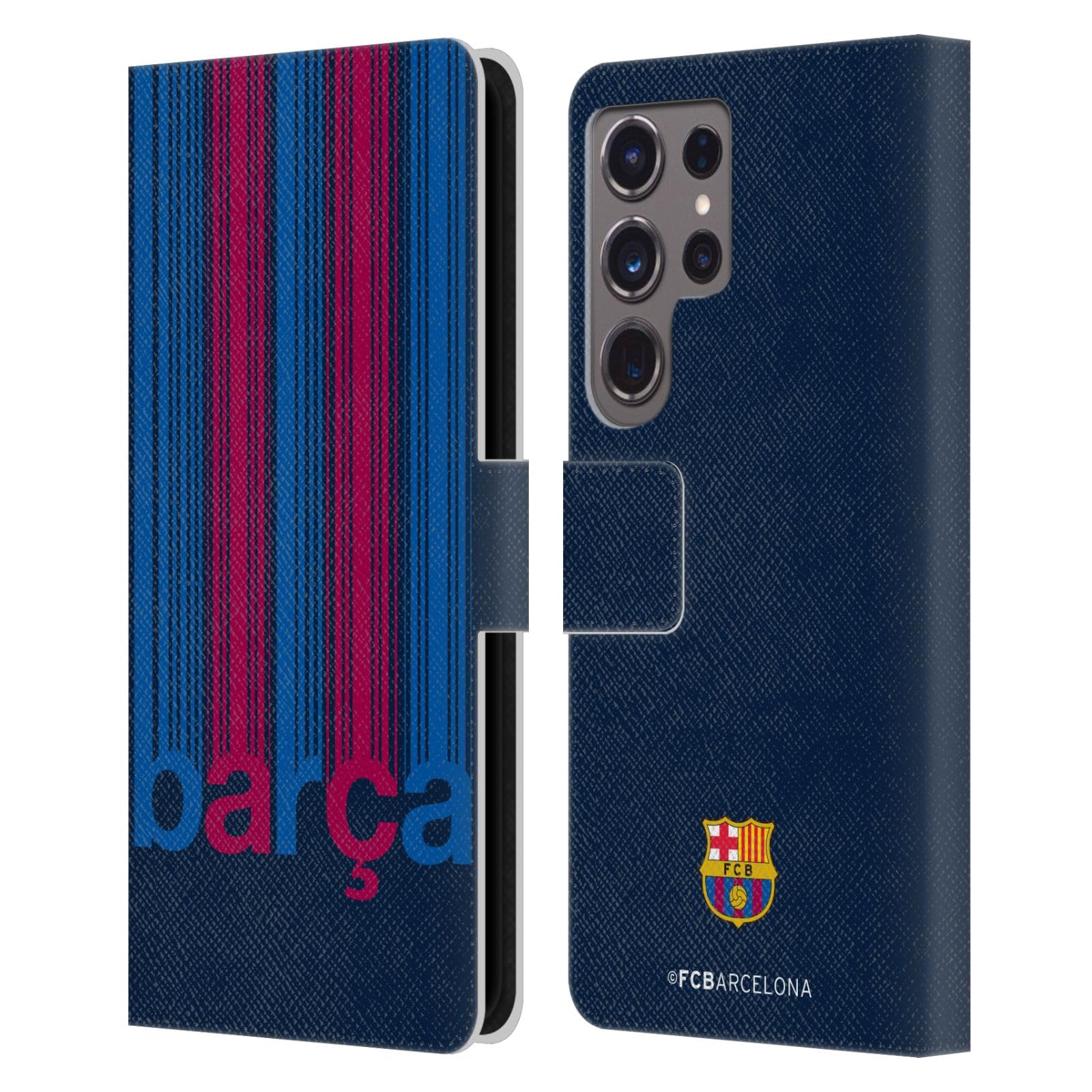 Funda de cuero tipo libro para Samsung S24 Ultra regalo temático FC Barcelona 7