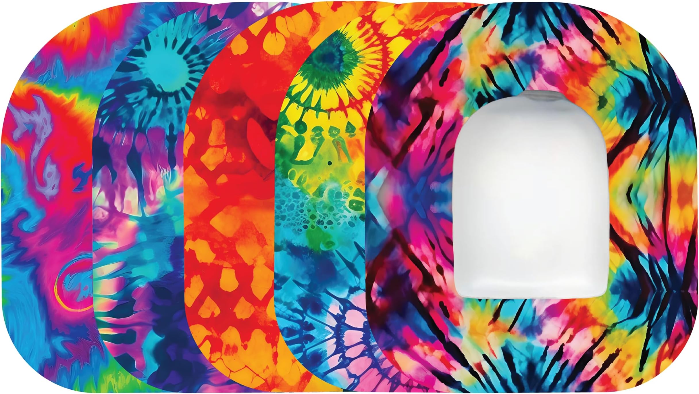OmniPod Adhesive Patch 5-Pack Waterproof Adhesive Patch for Omnipod No-Lift CGM Tape Tie Dye OmniPod Patch Omnipod