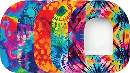 Glucomart OmniPod - Paquete de 5 parches adhesivos impermeables para Omnipod No-Lift CGM cinta Tie Dye OmniPod Omnipod Omnipod