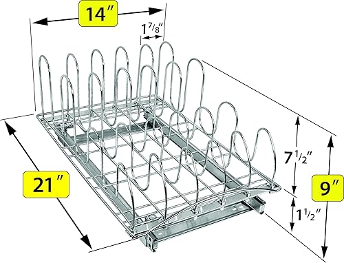 Miniatura 10 de LYNK PROFESSIONAL Organizador de tapa de bandeja deslizante estante organizador de gabinete de cocina extraíble 725 pulgadas de ancho x 21 pulgadas