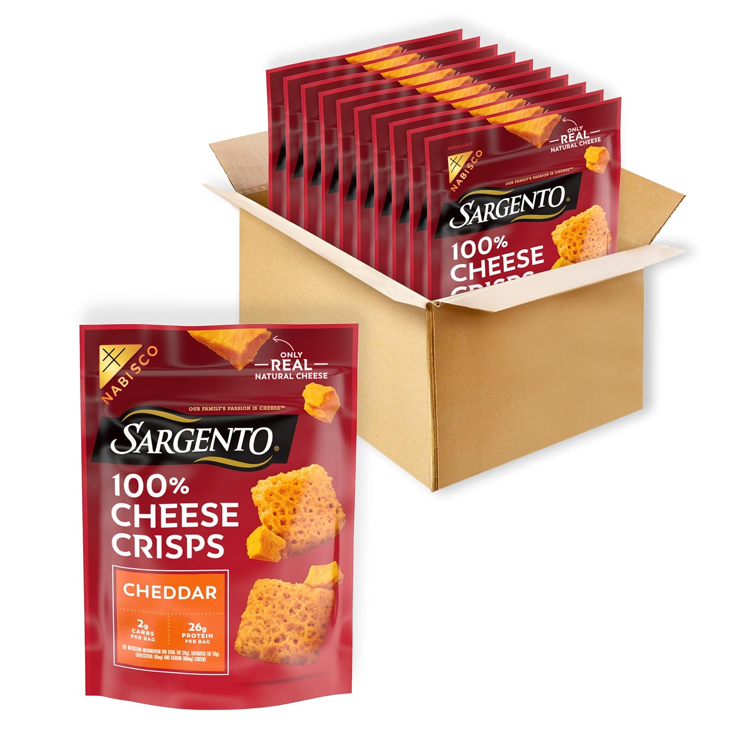 SARGENTO® 100 Cheese Crisps, Cheddar, 102 oz Bags