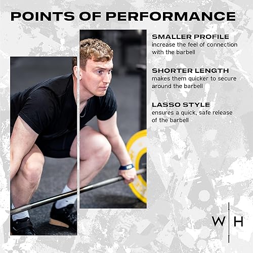 Miniatura 5 de Weightlifting House Correas de muñeca de levantamiento - Vendas de mano para levantamiento olímpico, arrastrar, tirar y correas de peso muerto.