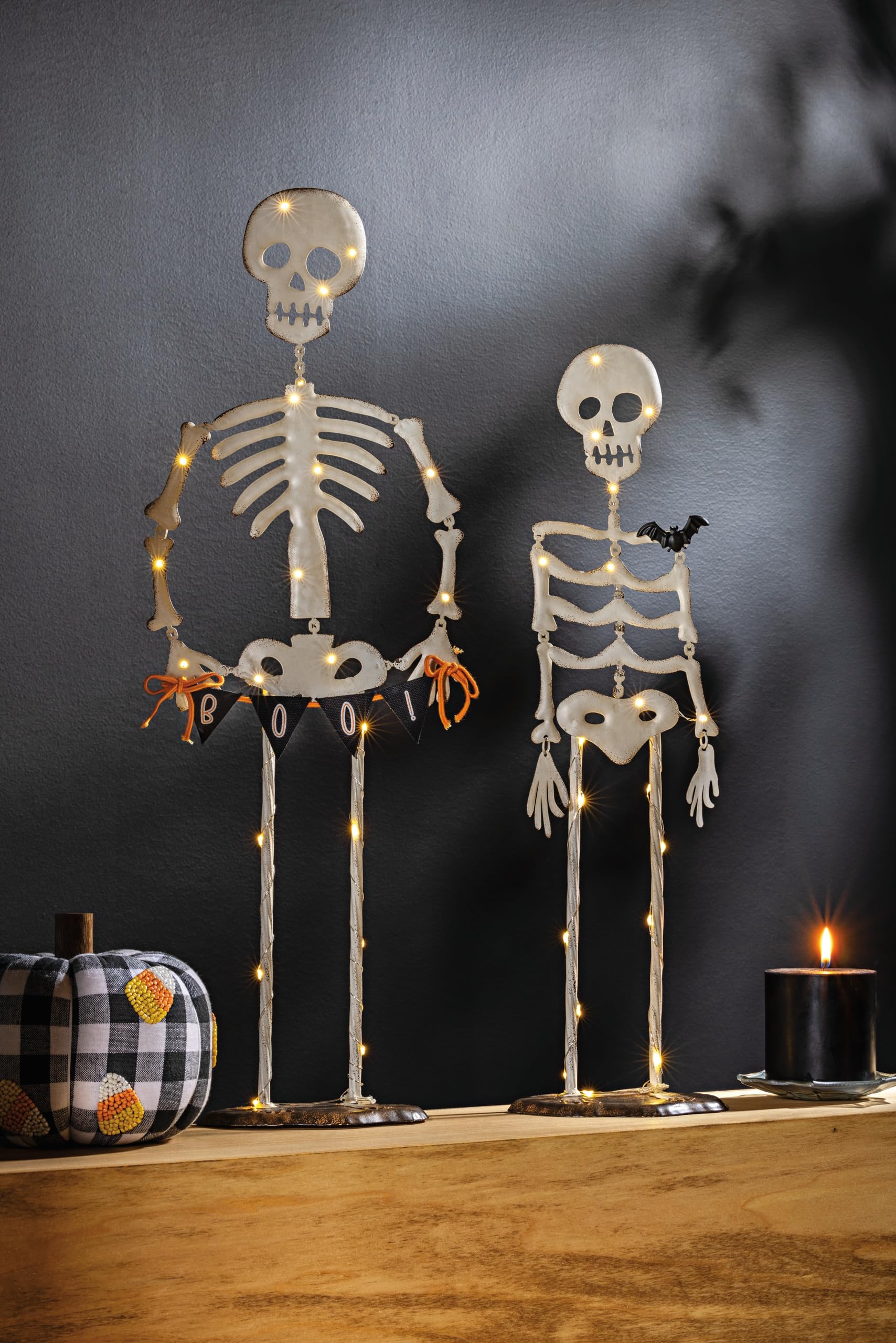 Mud Pie Halloween Small Light Up Skeleton Sitter