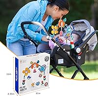 Vista 6 de Juguetes de arco para cochecito de bebé, juguetes para asiento de coche, juguete de arco ajustable para cochecito con juguetes sensoriales
