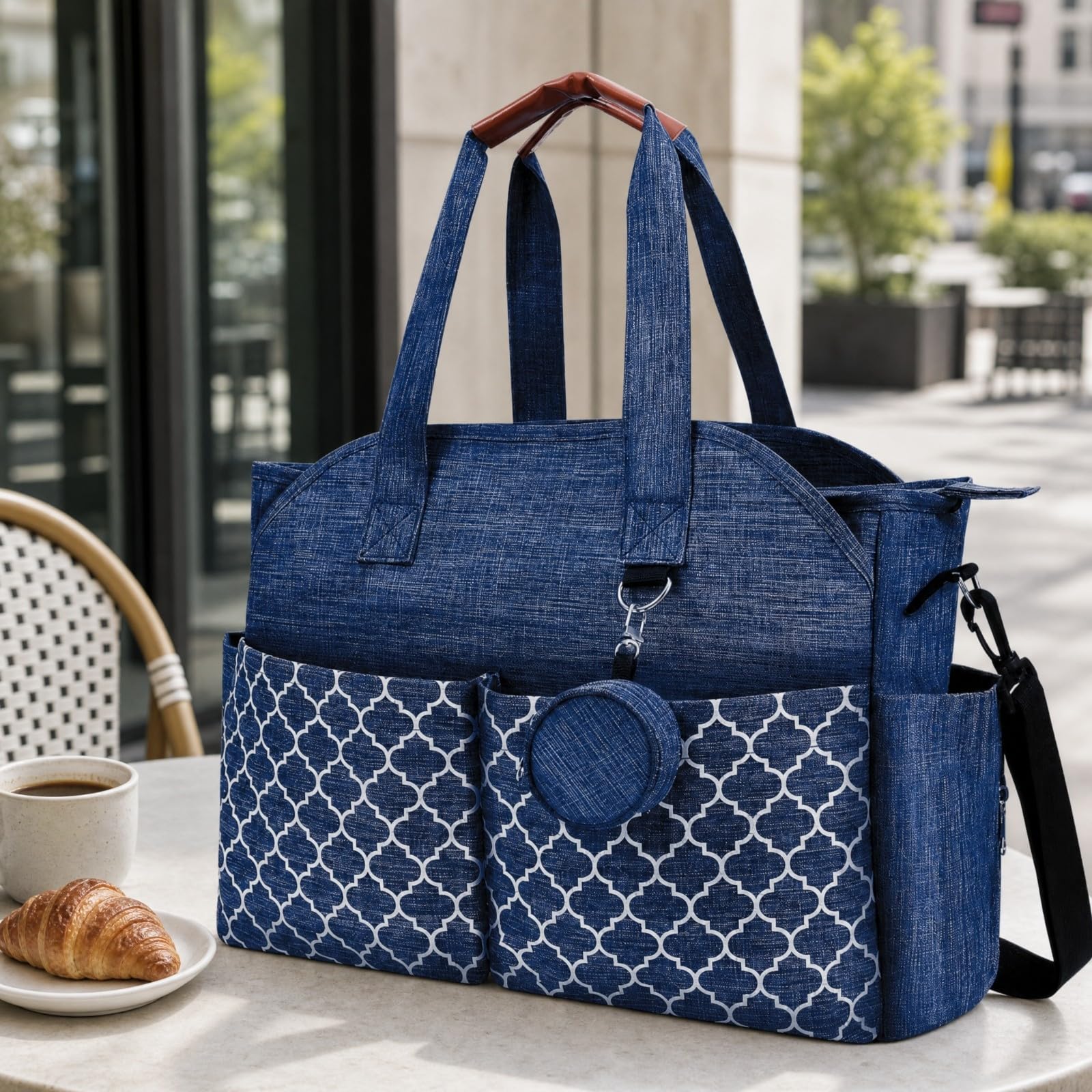 Bolso Pañales Poliésr Ligera periores Reforzadas, Aislan, Bolso Pañales con Bolsillo Impermeable polietileno, para Viajes, Guarría, Gris