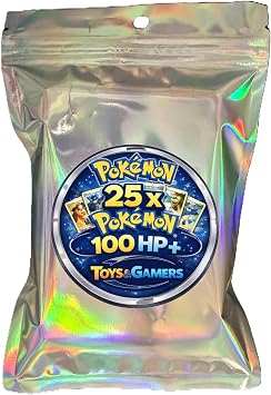 25x Pok mon Cards 100 HP+ Bundle | All High HP Assorted Lot | Official High HP Cards From TCG Pack in Iridescent Bag - Toys & Gamers