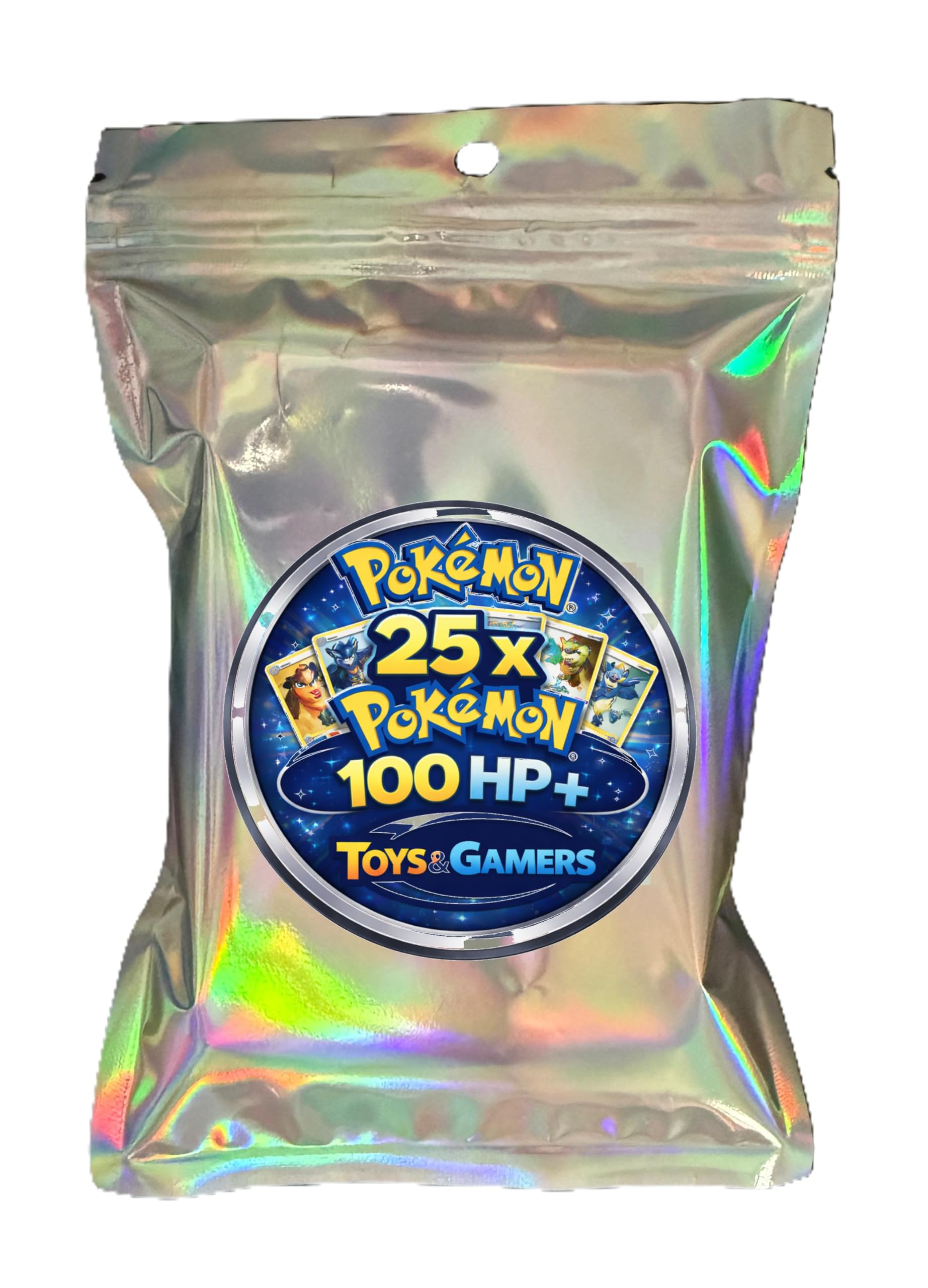 25x Pokémon Cards 100 HP+ Bundle | All High HP Assorted Lot | Official High HP Cards From TCG Pack in Iridescent Bag - Toys & Gamers